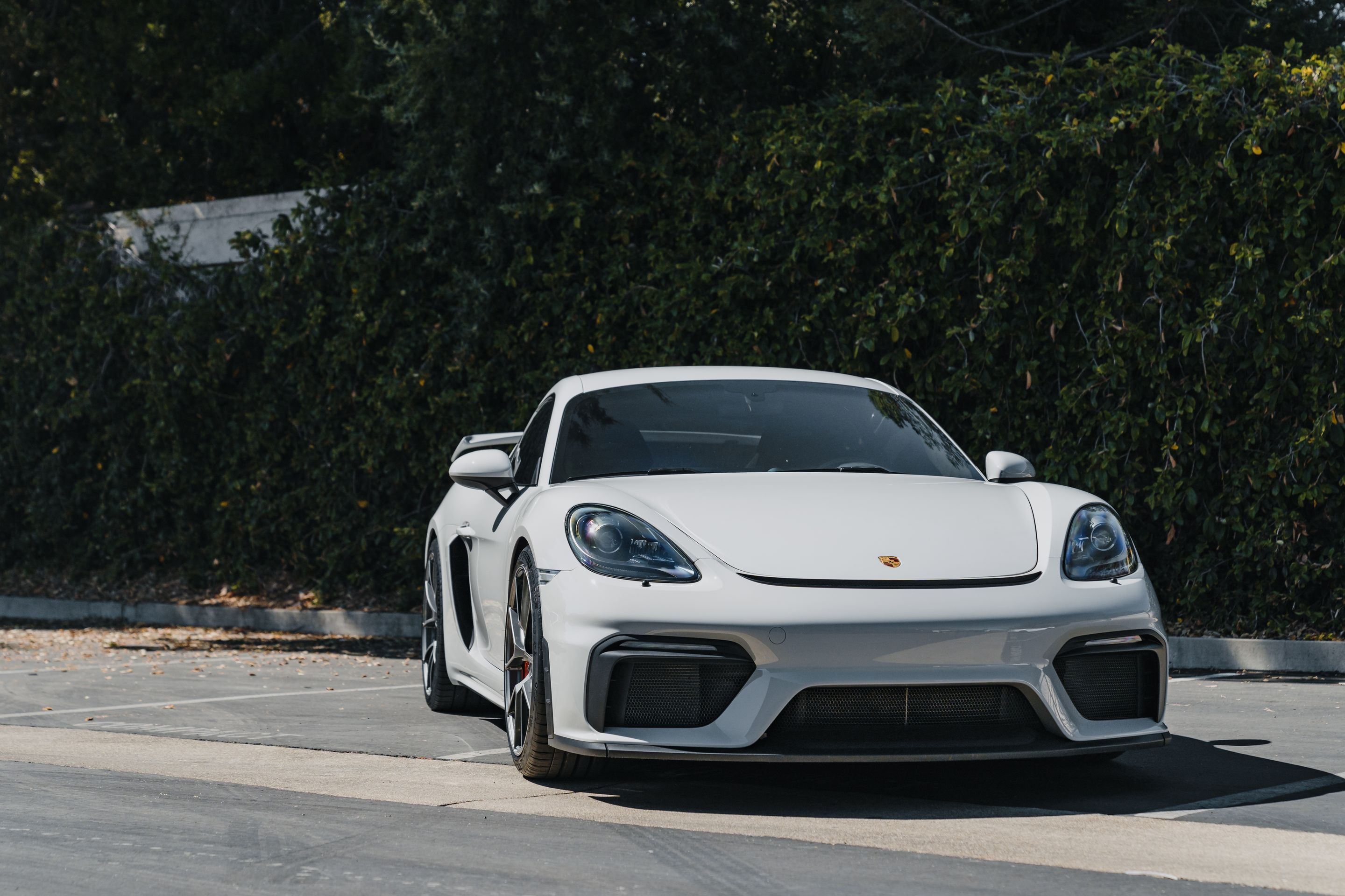 Grey Porsche 718 Cayman GT4 with 20" VS-5RS Apex wheels in Anthracite