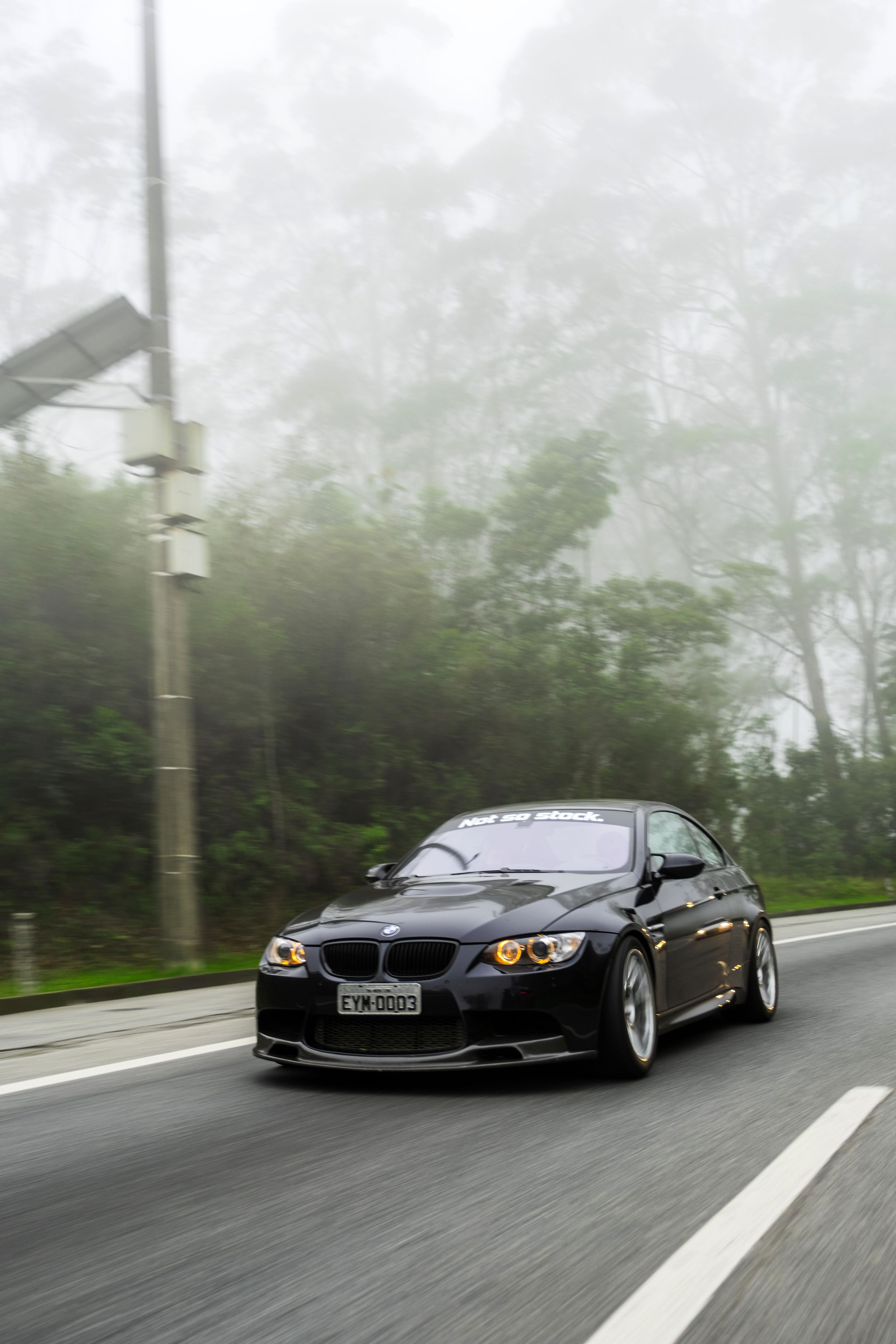 Black BMW E92 Coupe M3 with 18" ARC-8 Apex wheels in Hyper Silver
