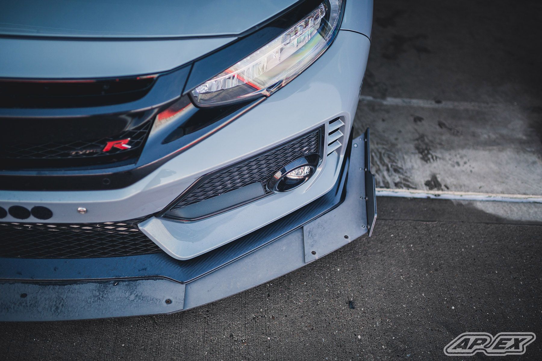 Grey Honda FK8 Civic Type-R with 18" EC-7 Apex wheels in Satin Black