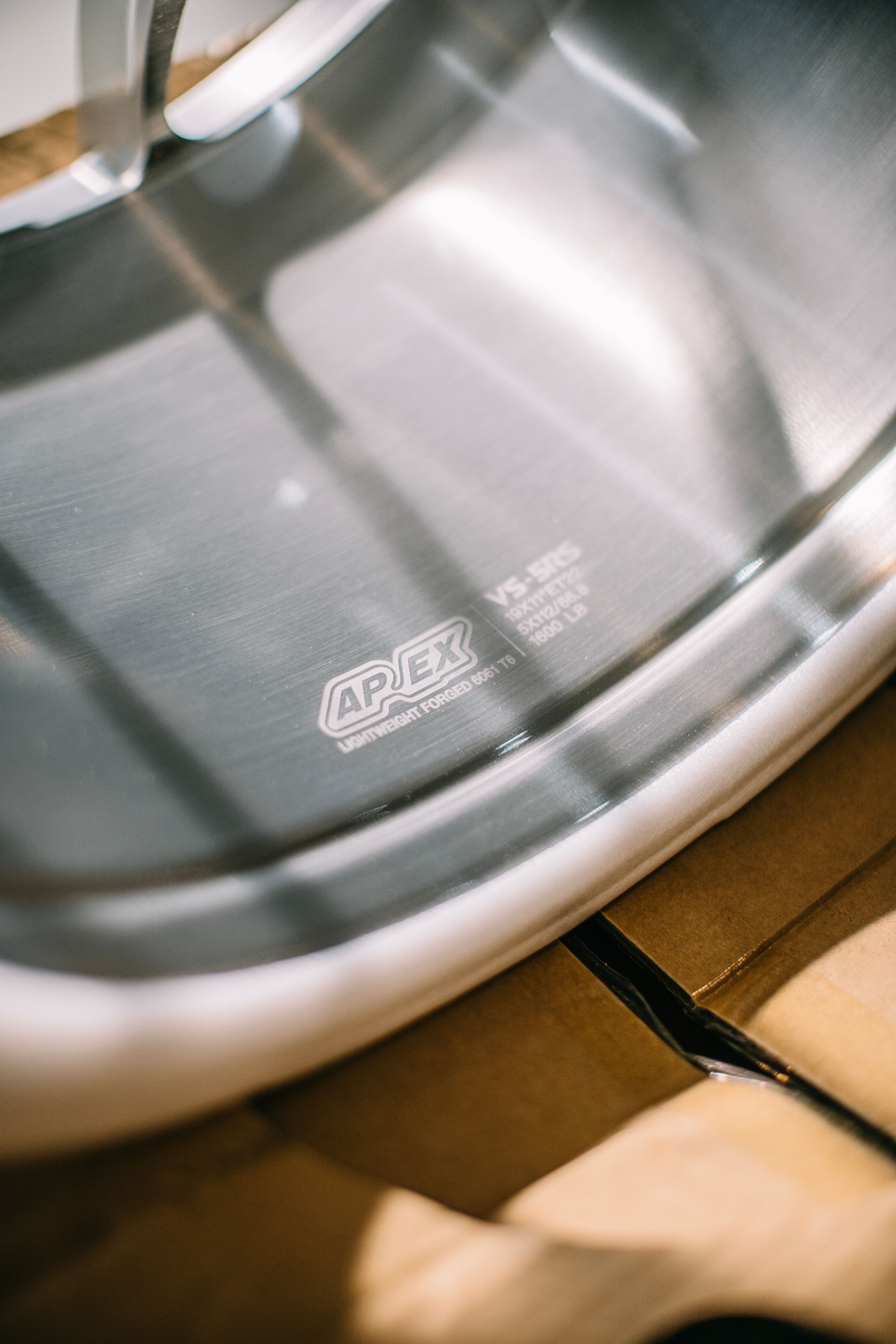 Green BMW G80 M3 with 19" VS-5RS Apex wheels in Brushed Clear