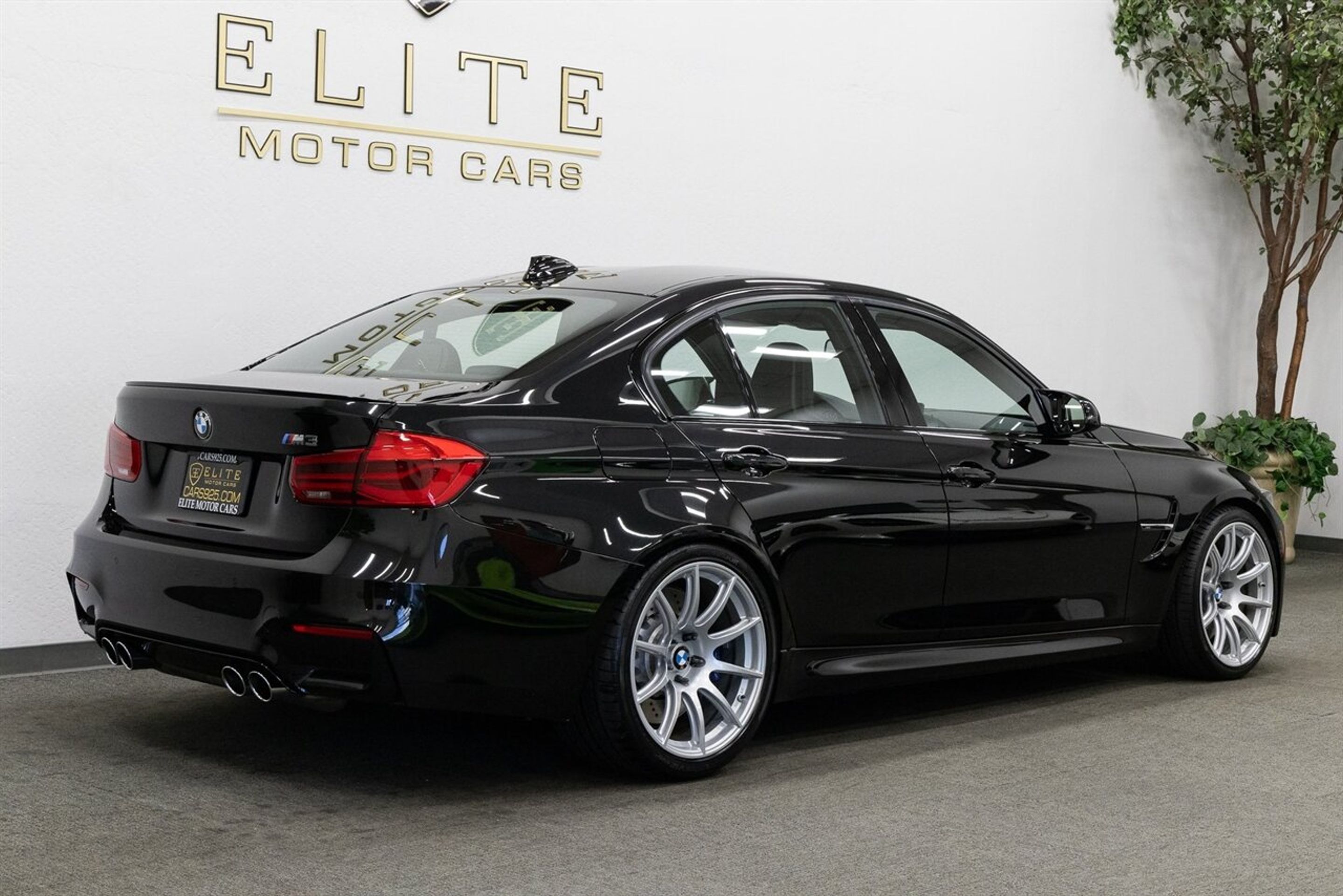 Black BMW F80 M3 with 19" SM-10 Apex wheels in Race Silver