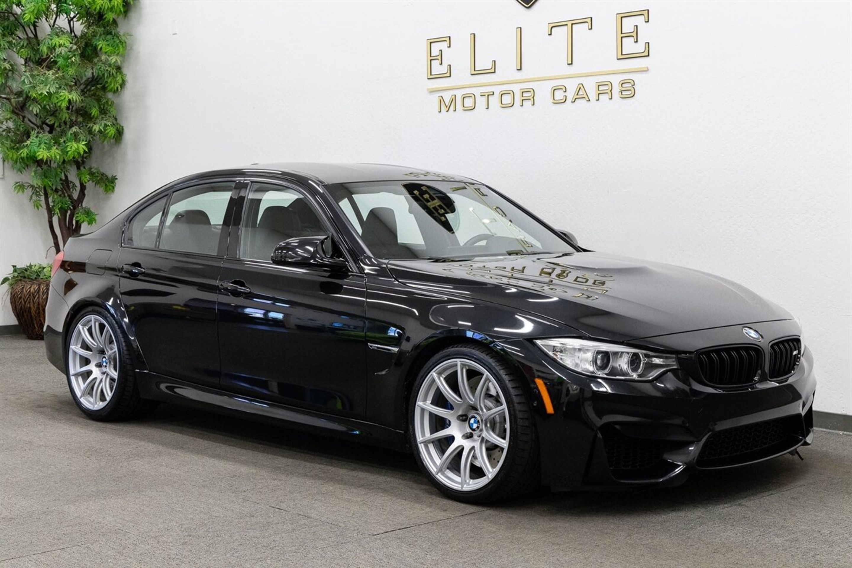Black BMW F80 M3 with 19" SM-10 Apex wheels in Race Silver