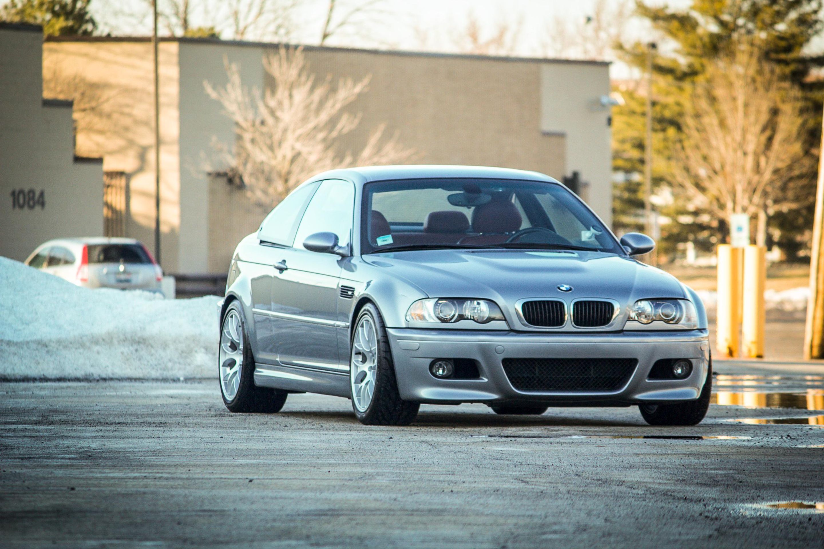 Silver BMW E46 M3 with 18" EC-7 Apex wheels in Race Silver