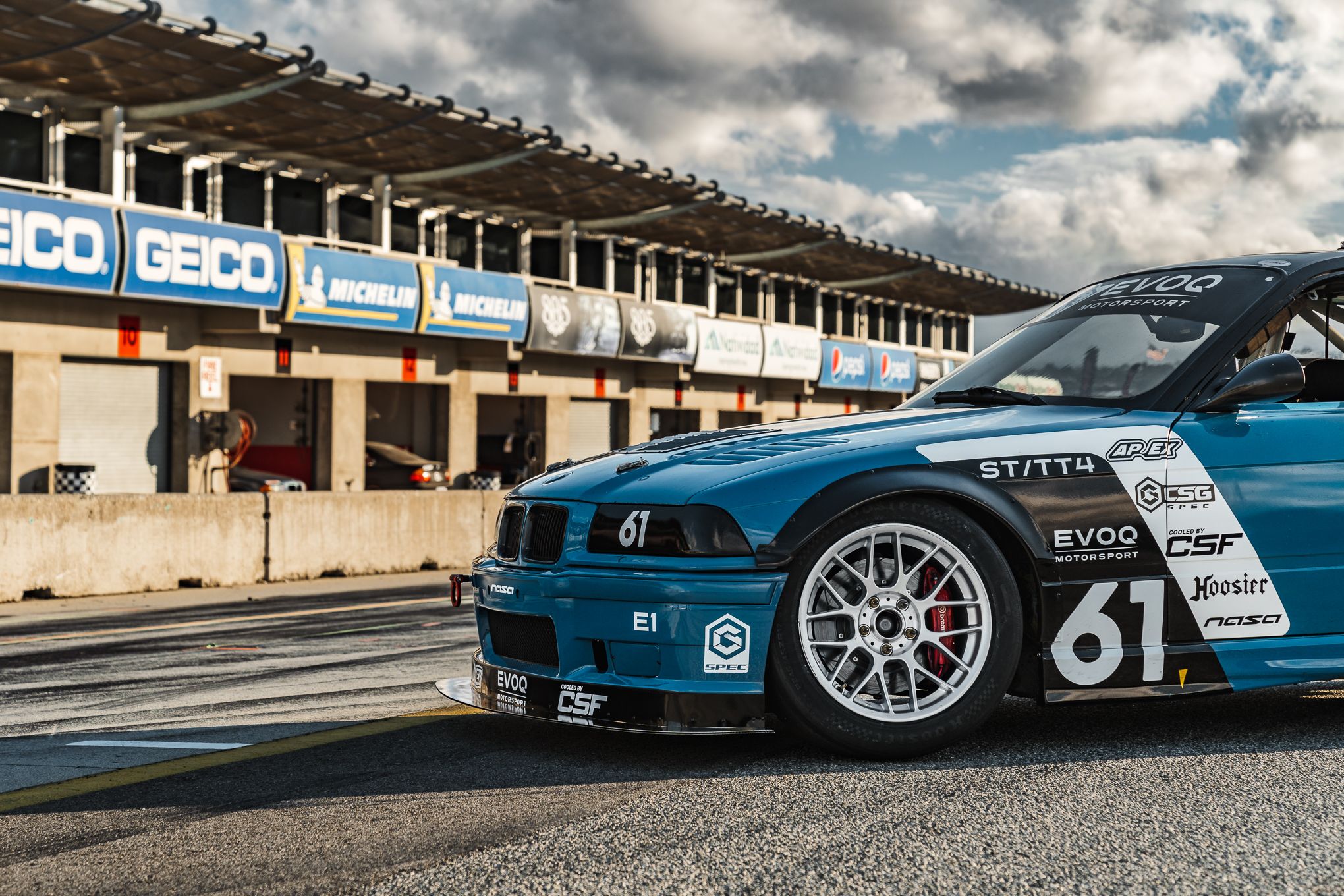 Multicolor BMW E36 3 Series with 17" ARC-8 Apex wheels in Hyper Silver