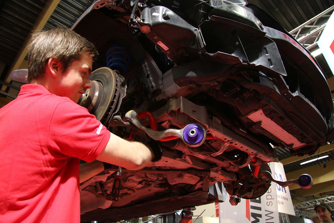 Grey BMW E92 Coupe 3 Series with 18" SM-10 Apex wheels in Anthracite