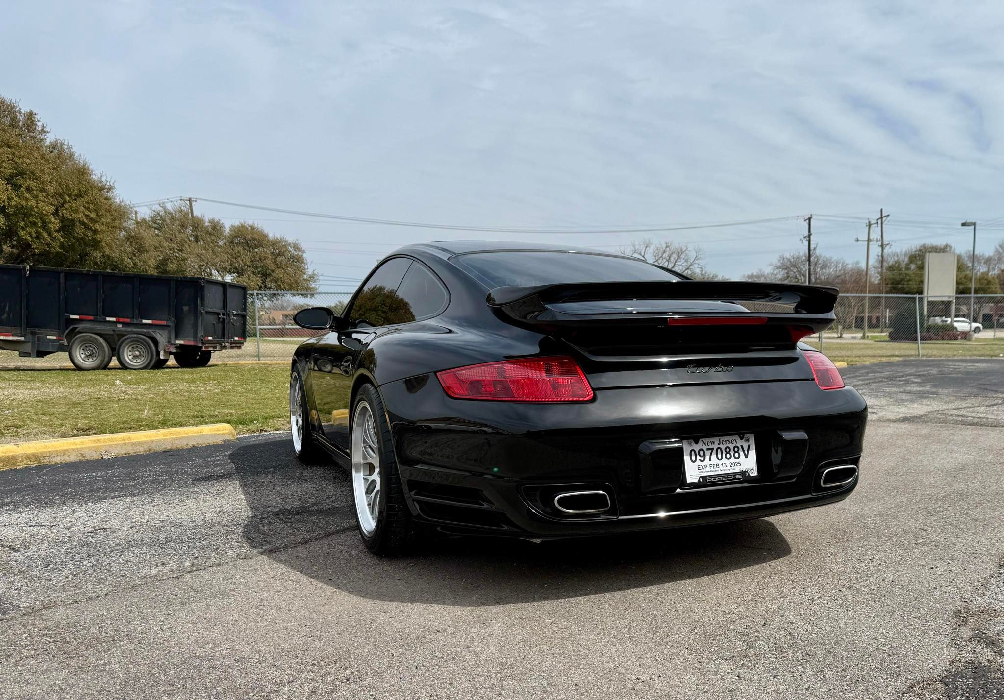 Black Porsche 911 997 Turbo with 19" ML-10RT Apex wheels in Machined Lip Brushed Clear
