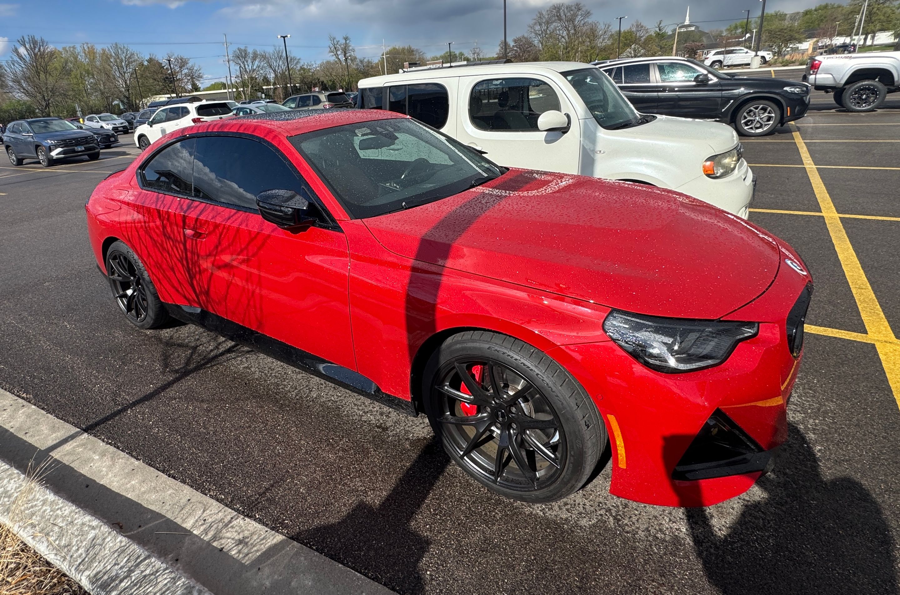 Red BMW G42 2 Series with 19" VS-5 Apex wheels in Satin Black