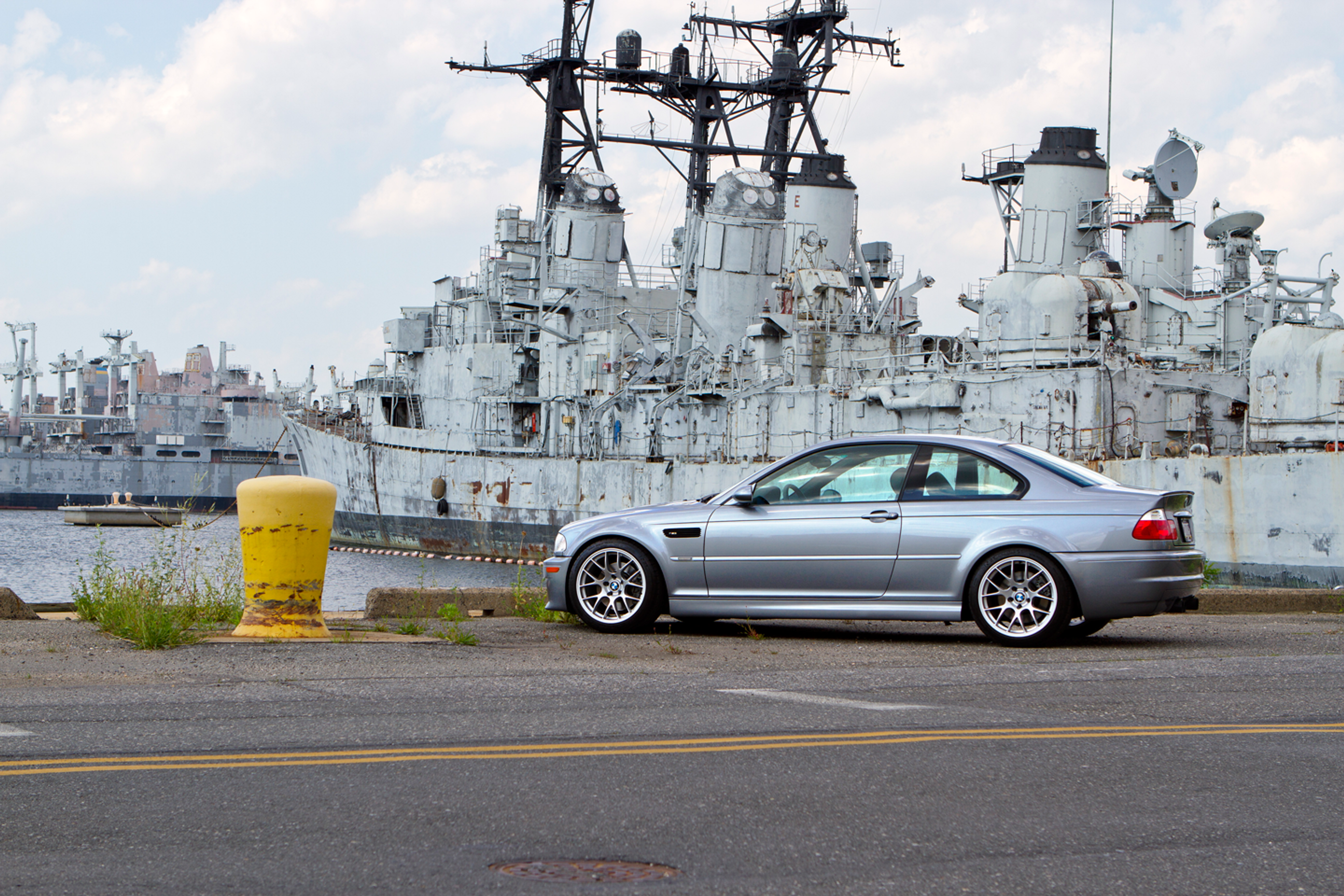 Silver BMW E46 M3 with 18" EC-7 Apex wheels in Race Silver