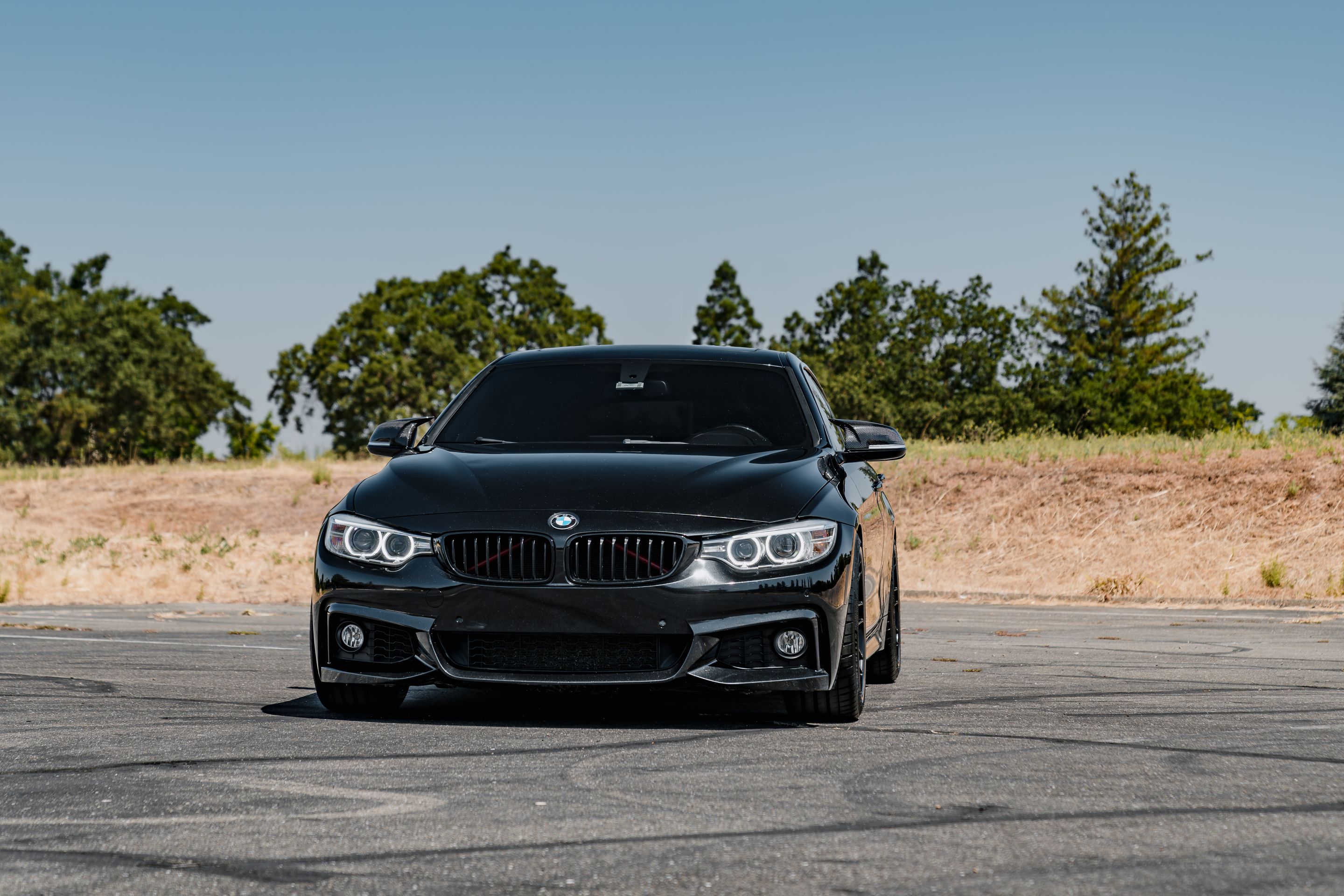 Black BMW F36 Gran Coupe 4 Series with 19" ARC-8RT Apex wheels in Satin Black