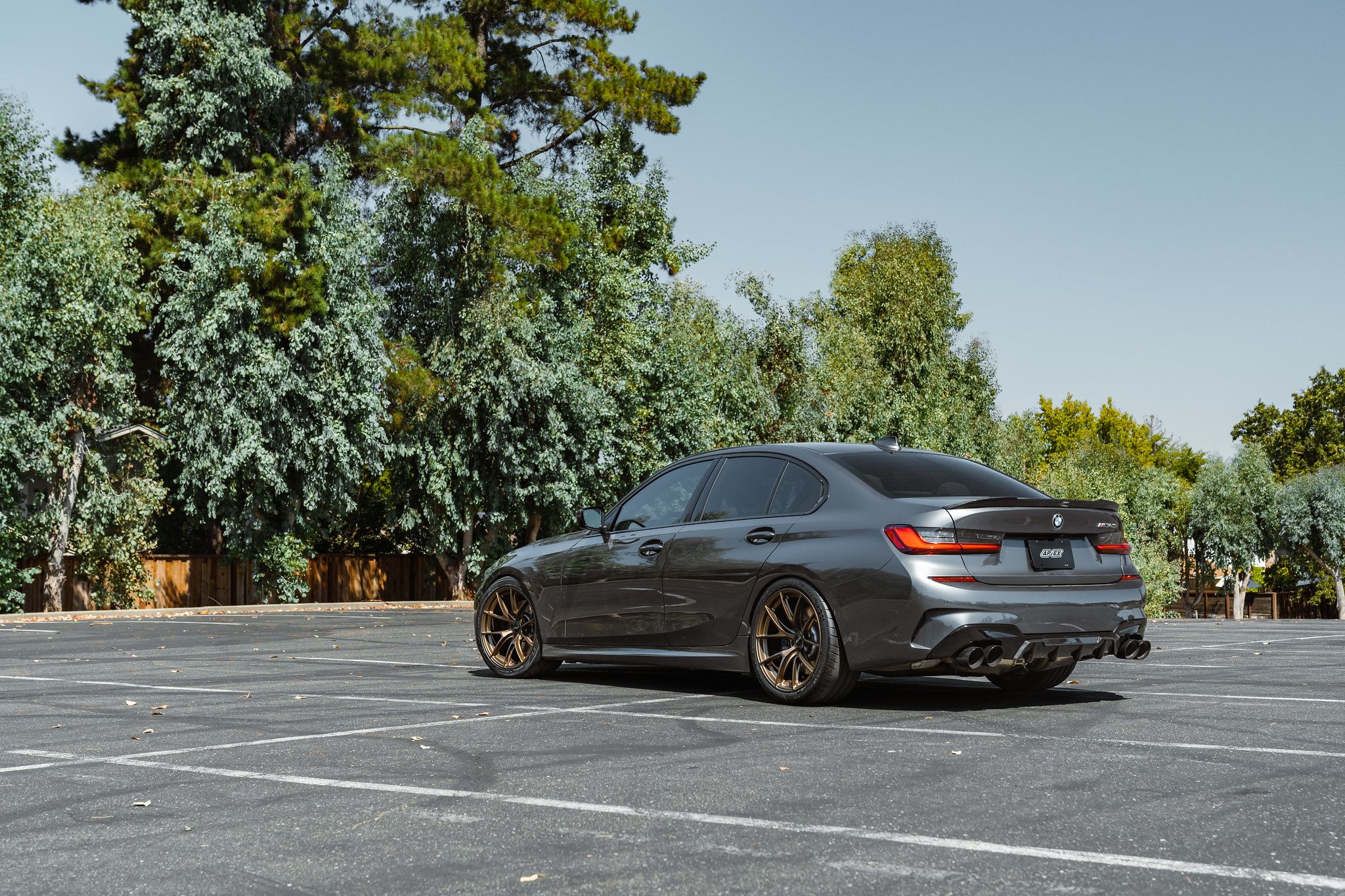 Grey BMW G20 Sedan 3 Series with 19" VS-5RS Apex wheels in Satin Bronze