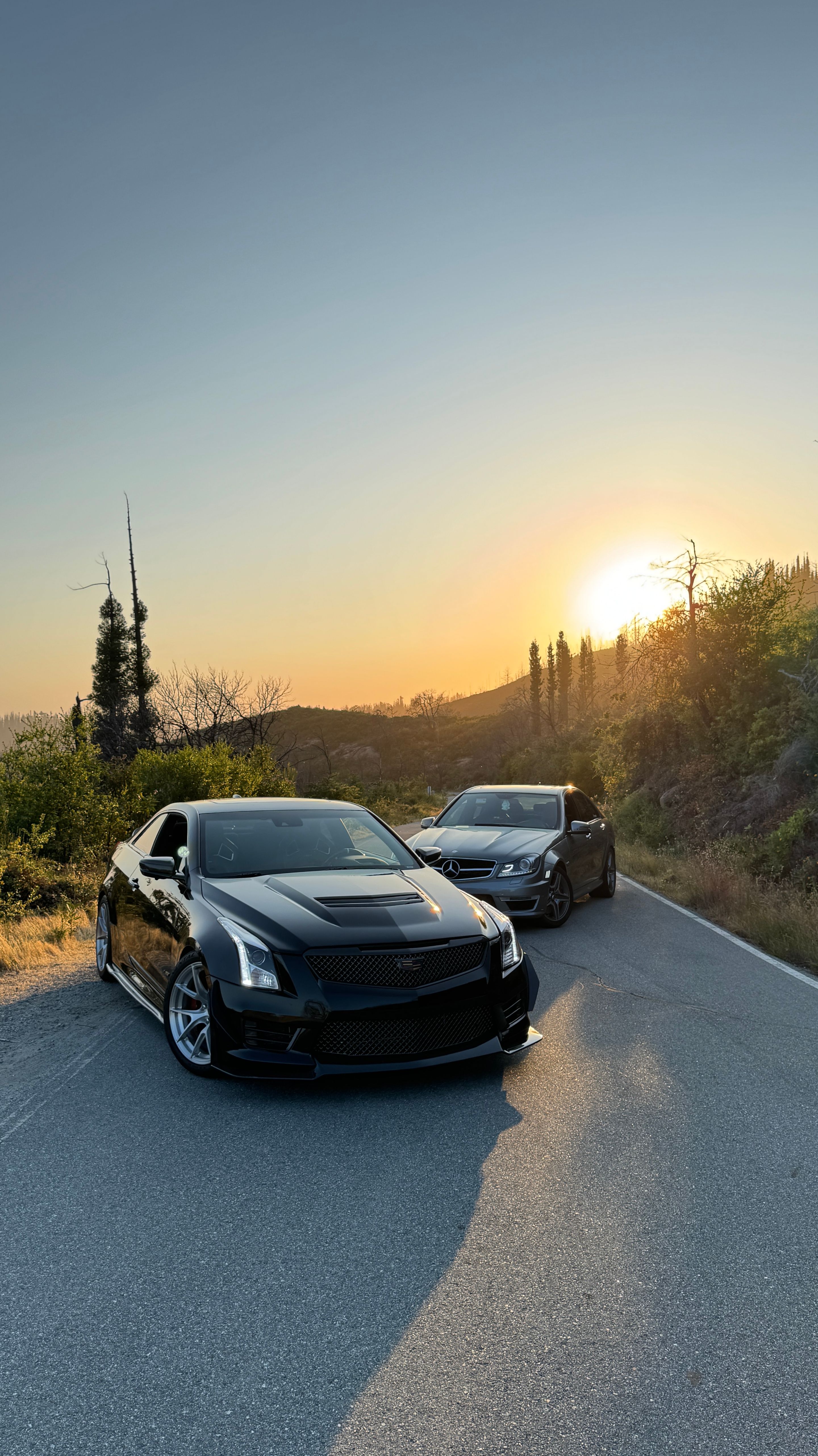 Black Cadillac ATS-V with 18" VS-5RS Apex wheels in Brushed Clear