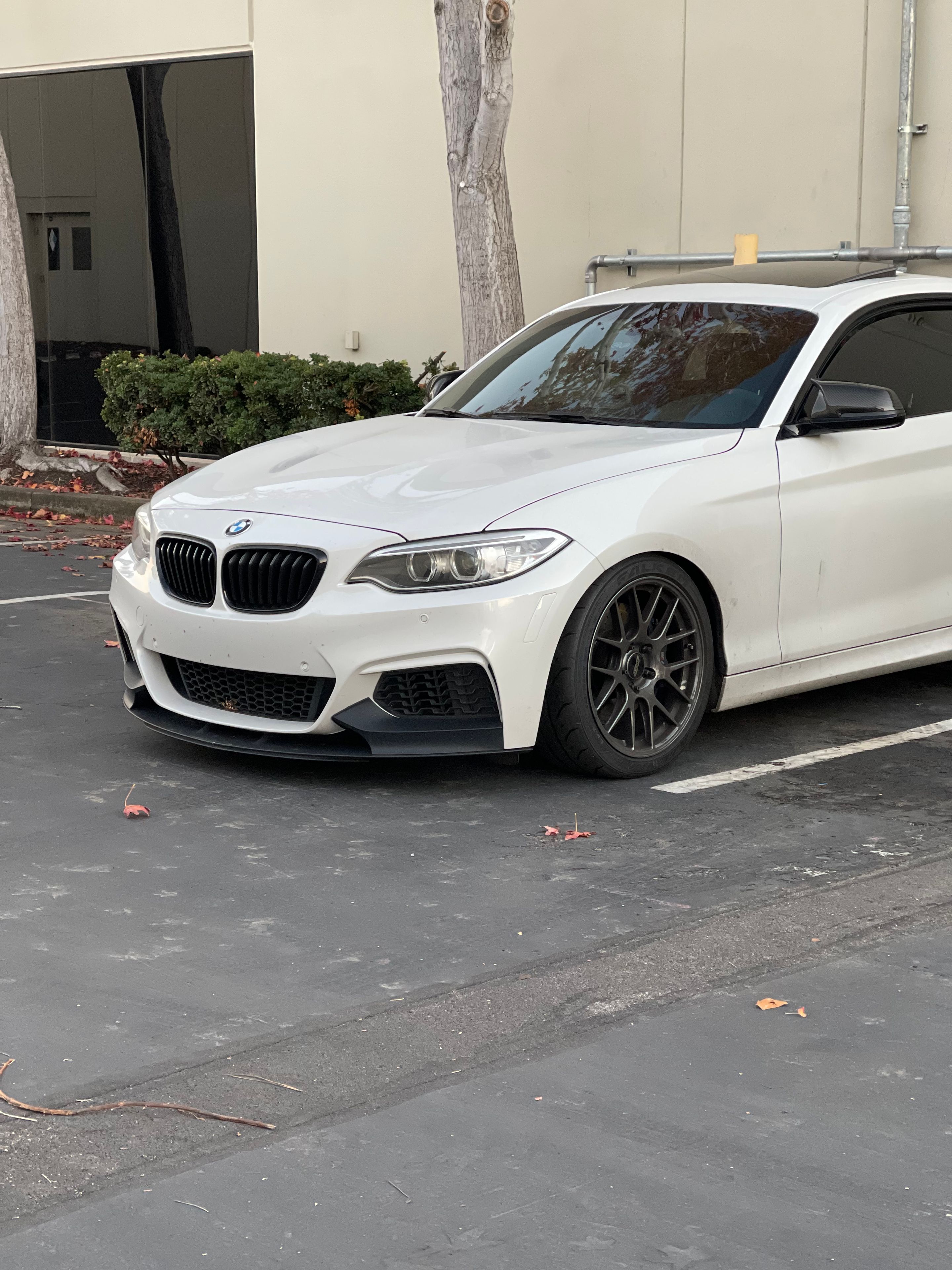 White BMW F22 Coupe 2 Series with 18" EC-7R Apex wheels in Anthracite