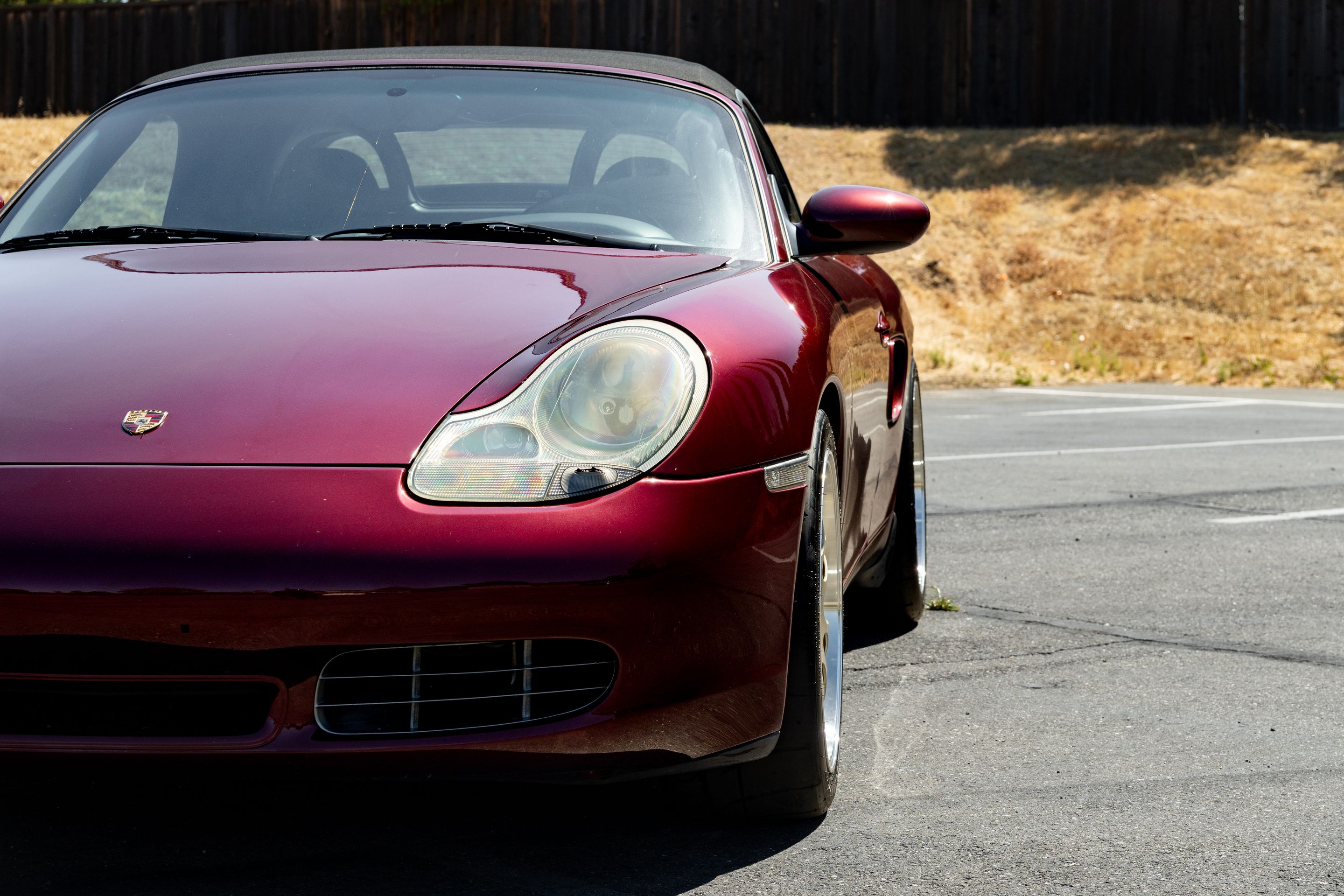 Red Porsche 986 Boxster with 18" ML-10RT Apex wheels in Machined Lip Gloss Motorsport Gold