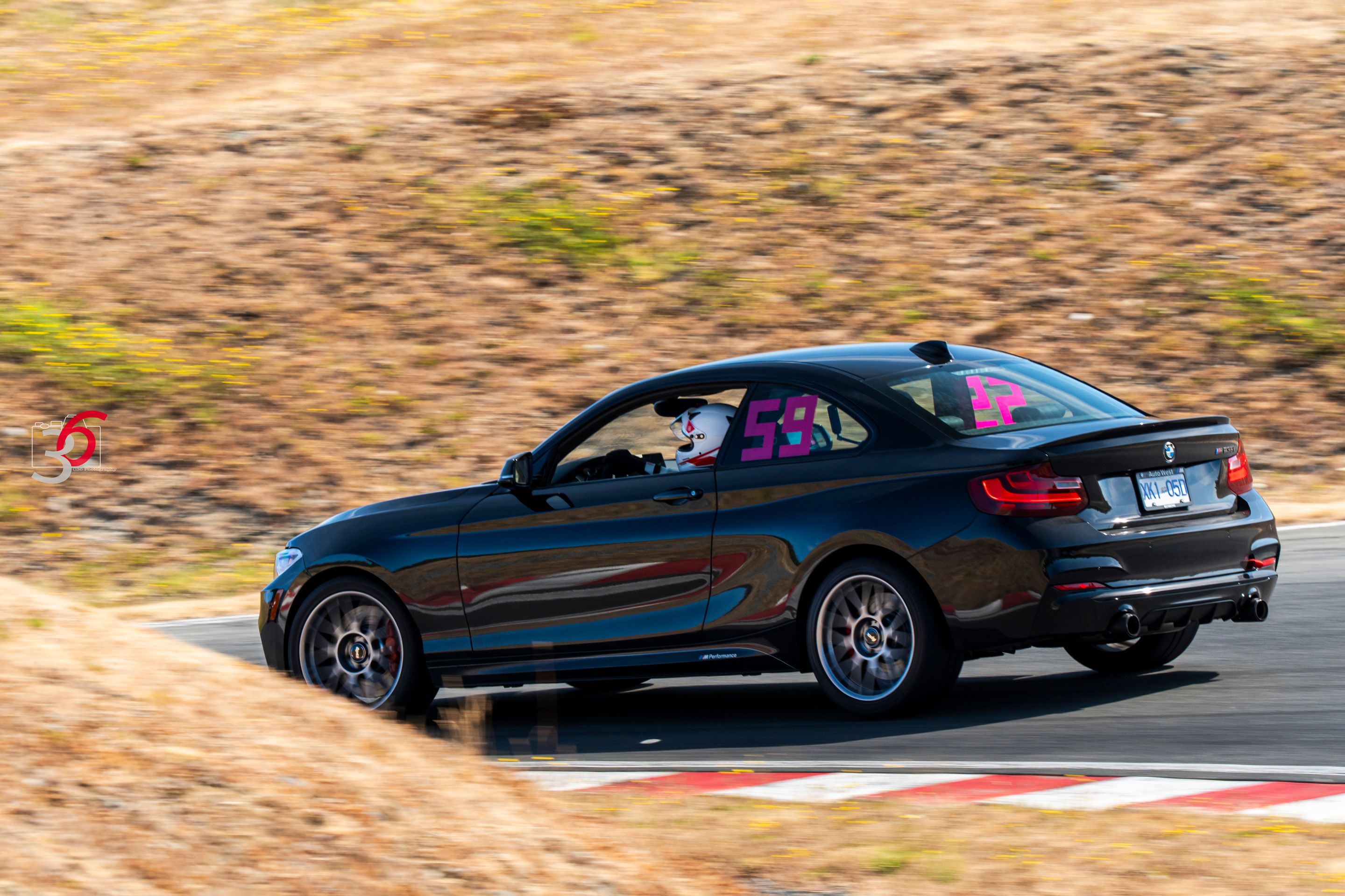 Black BMW F22 Coupe 2 Series with 18" ARC-8 Apex wheels in Race Silver