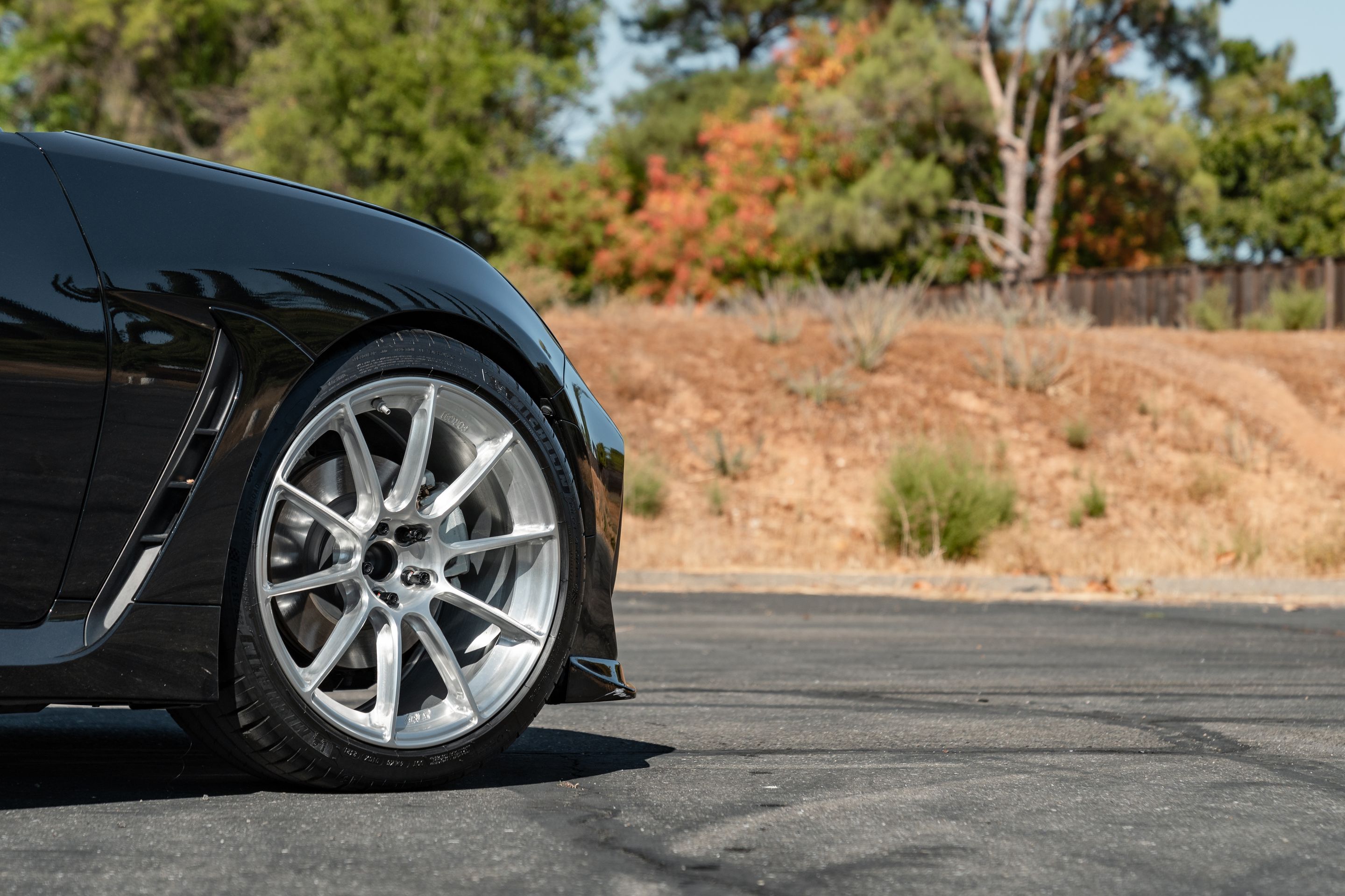 Black Subaru ZD8 / Gen 2 BRZ with 18" SM-10RS Apex wheels in Brushed Clear