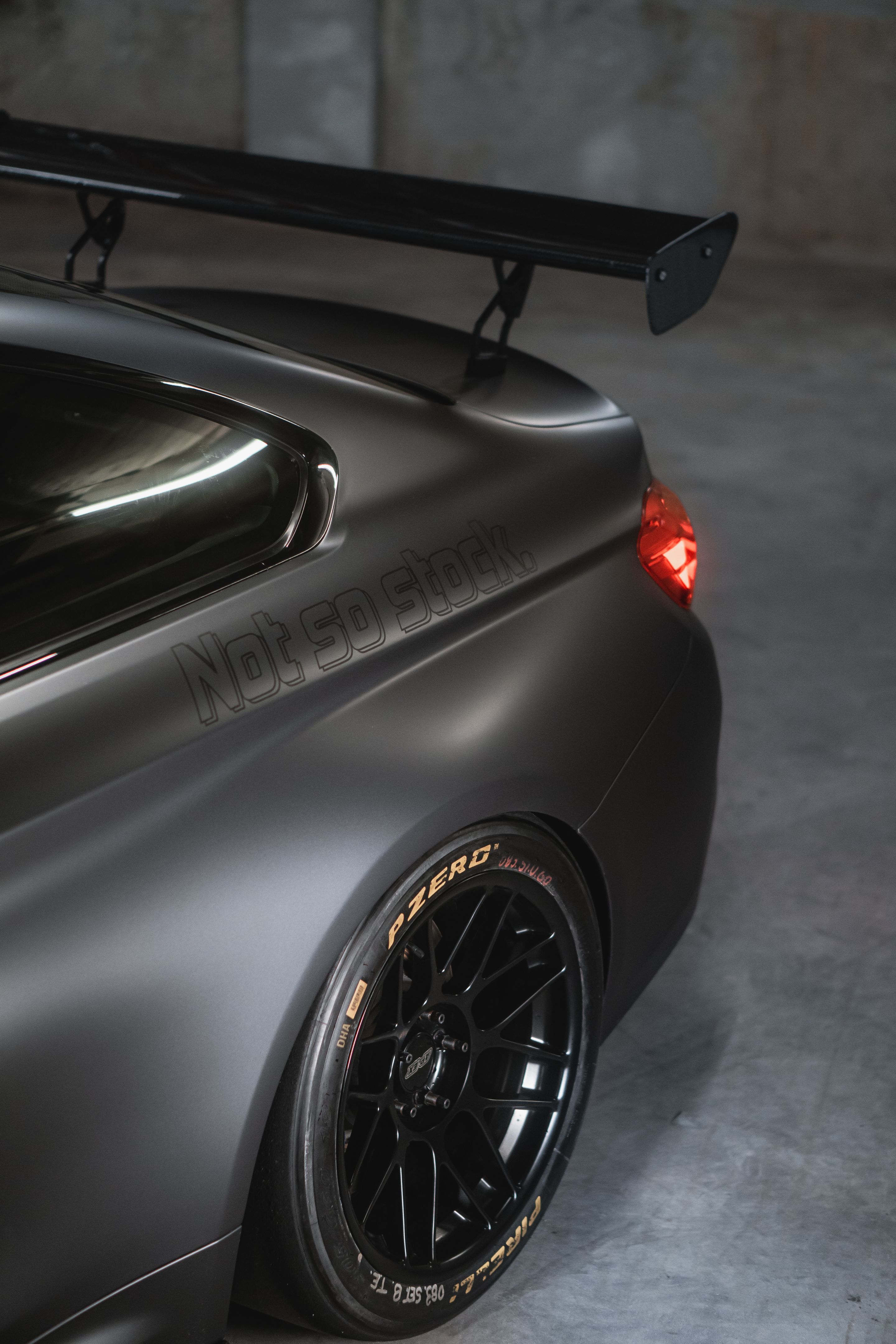 Black BMW F82 Coupe M4 with 18" ARC-8 Apex wheels in Satin Black