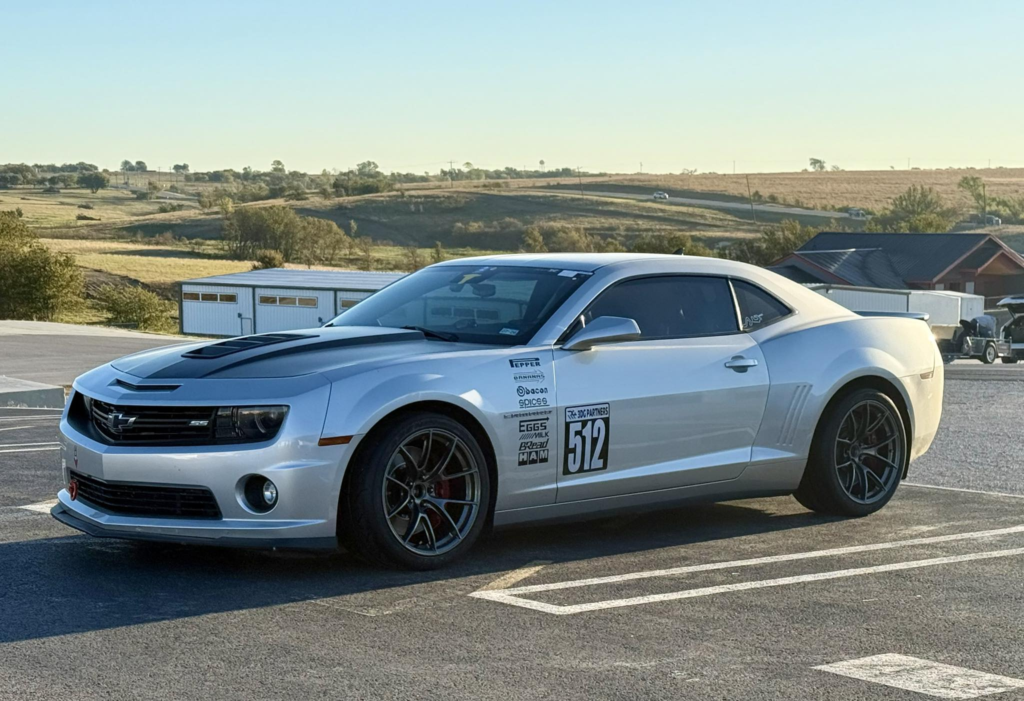 Silver Chevrolet 5th Gen Camaro SS with 19" VS-5RS Apex wheels in Anthracite
