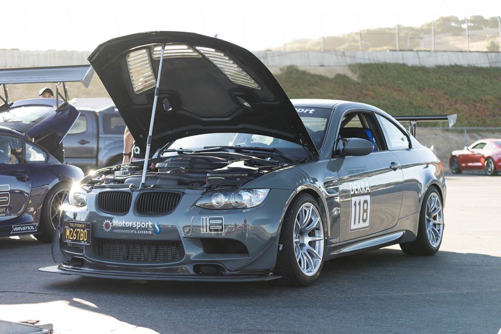 Grey BMW E92 Coupe M3 with 18" SM-10 Apex wheels in Race Silver