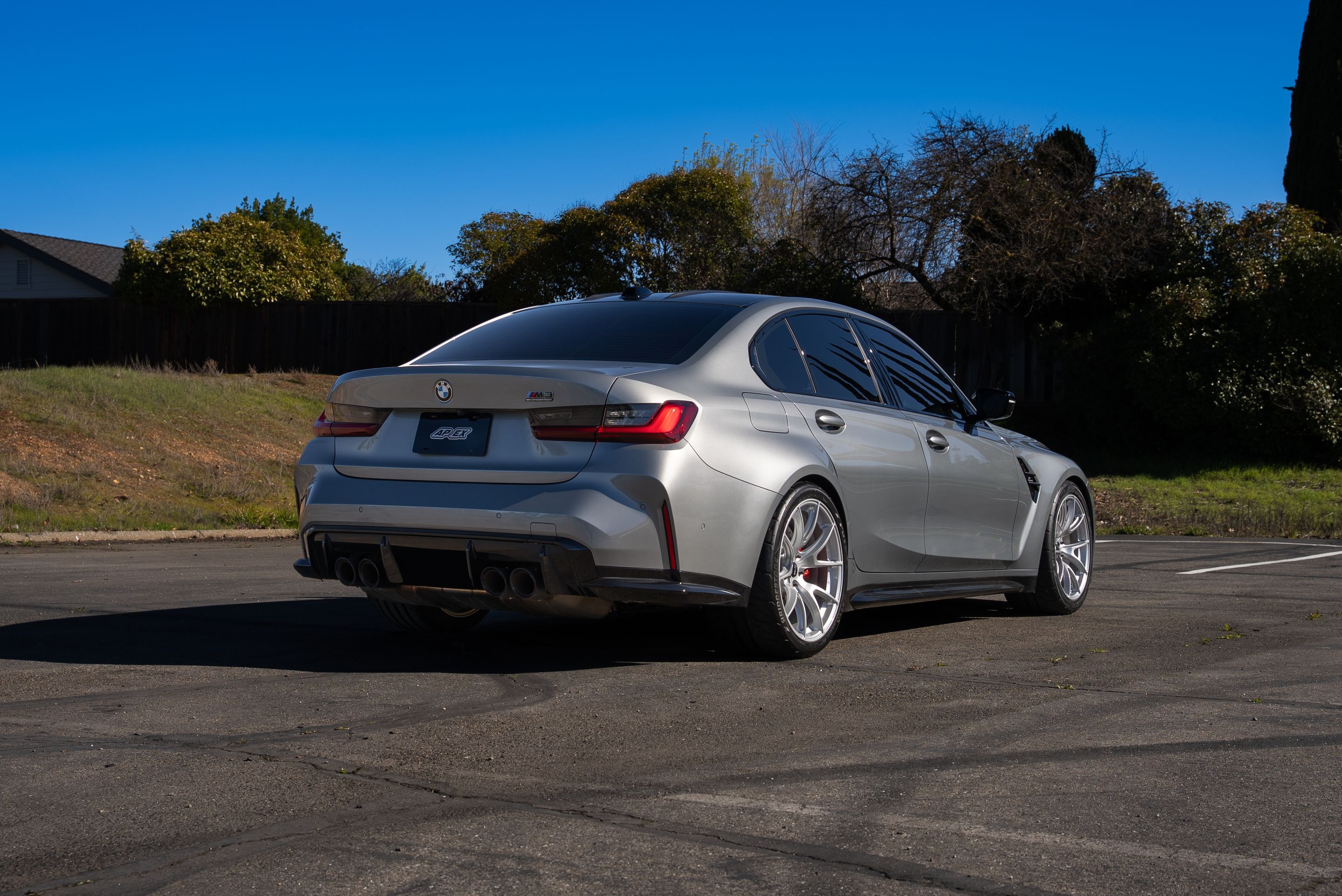 Grey BMW G80 M3 with 19" VS-5 Apex wheels in Race Silver