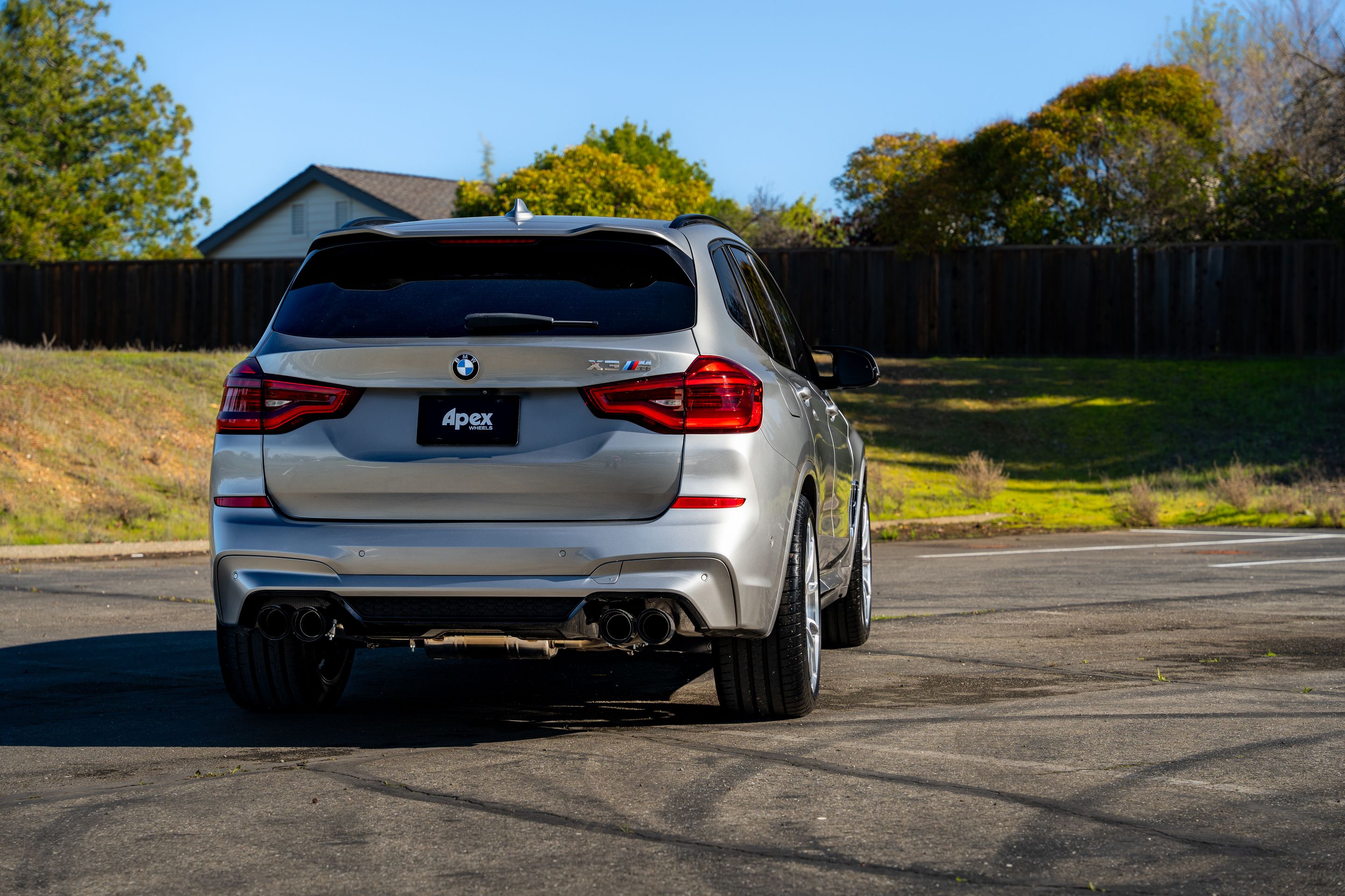 Silver BMW F97 X3M with 21" VS-5RX Apex wheels in Brushed Clear
