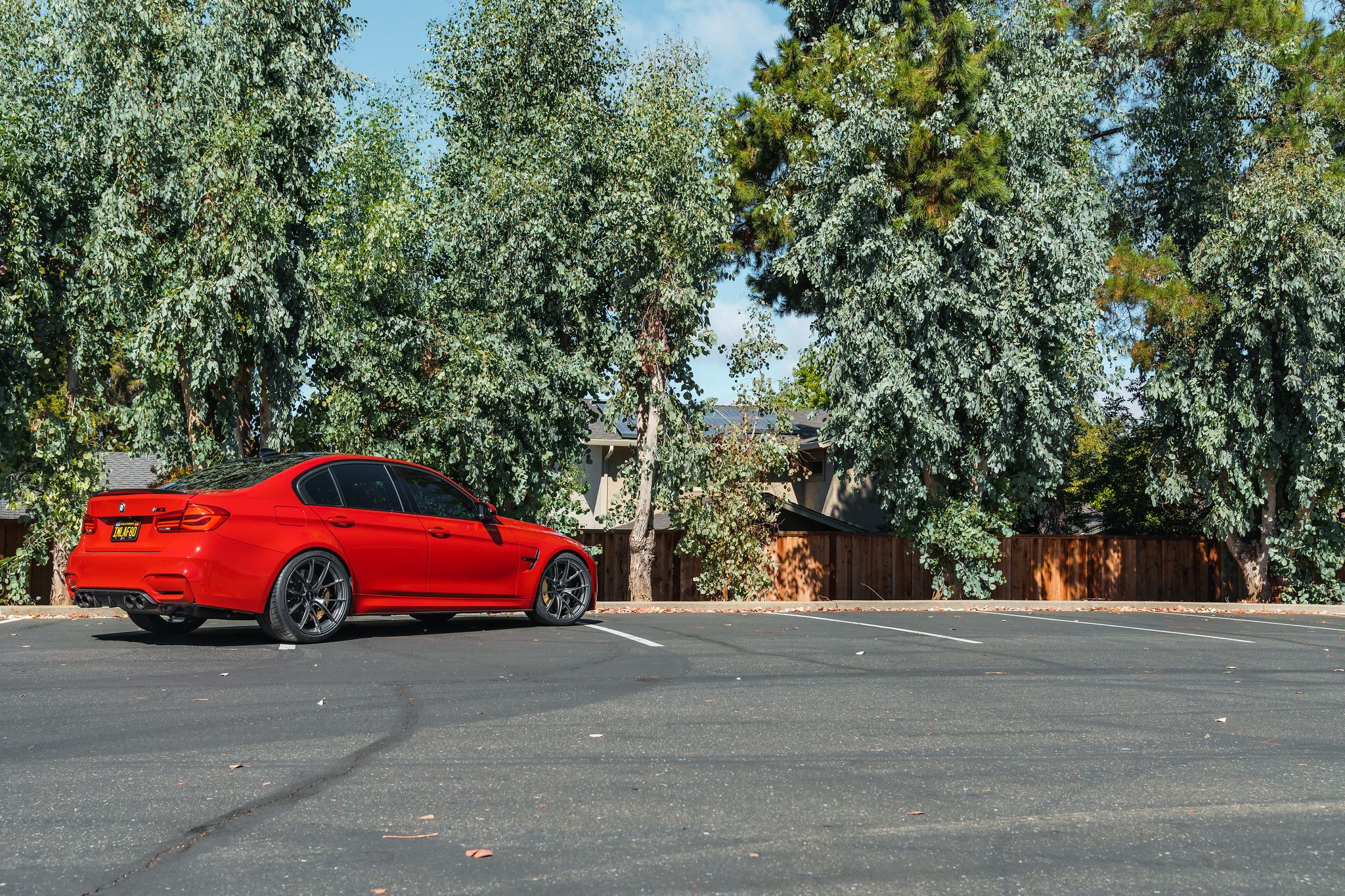 Red BMW F80 M3 with 20" VS-5RS Apex wheels in Anthracite