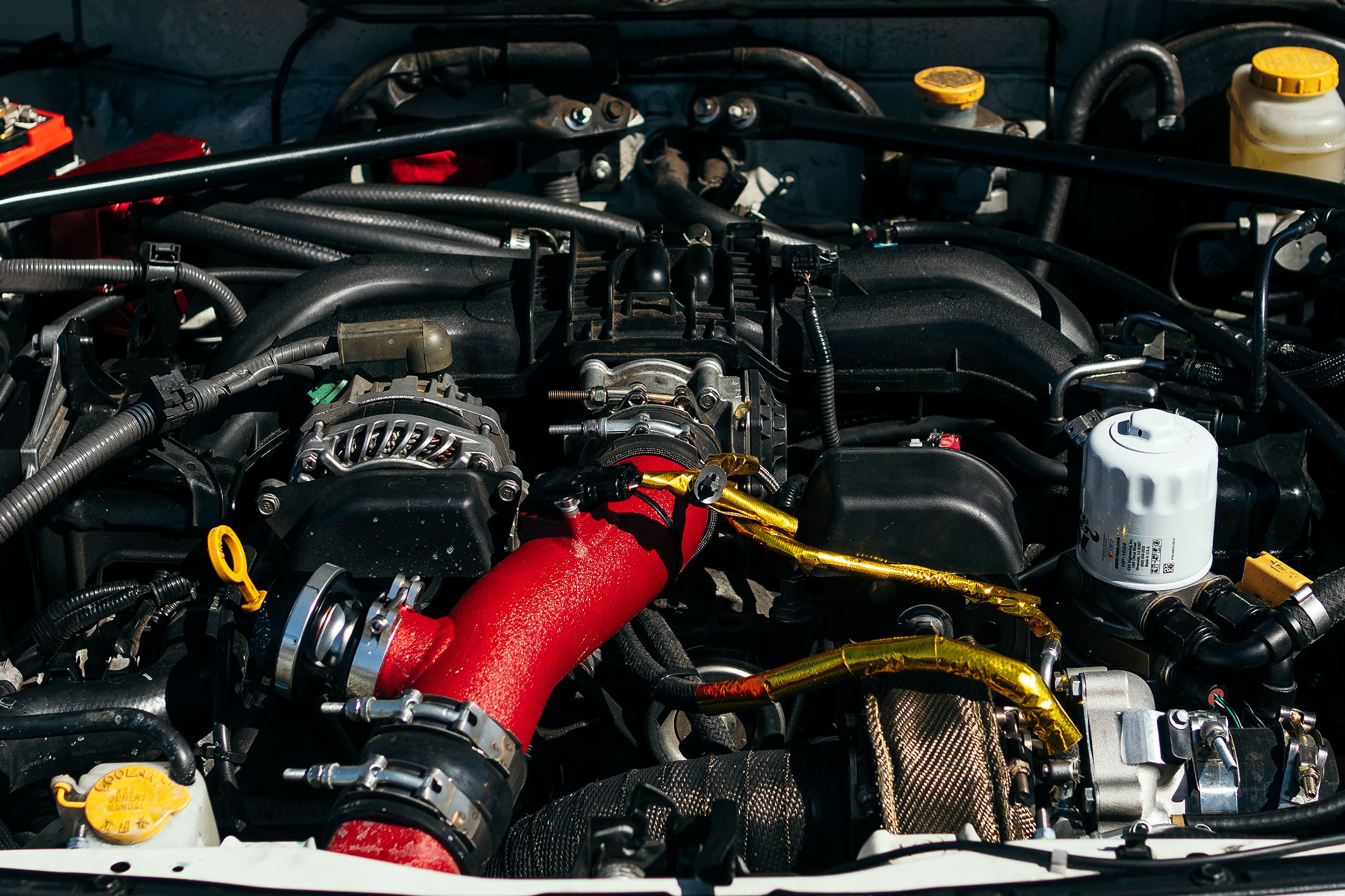 White Scion FR-S with 17" ARC-8 Apex wheels in Satin Black
