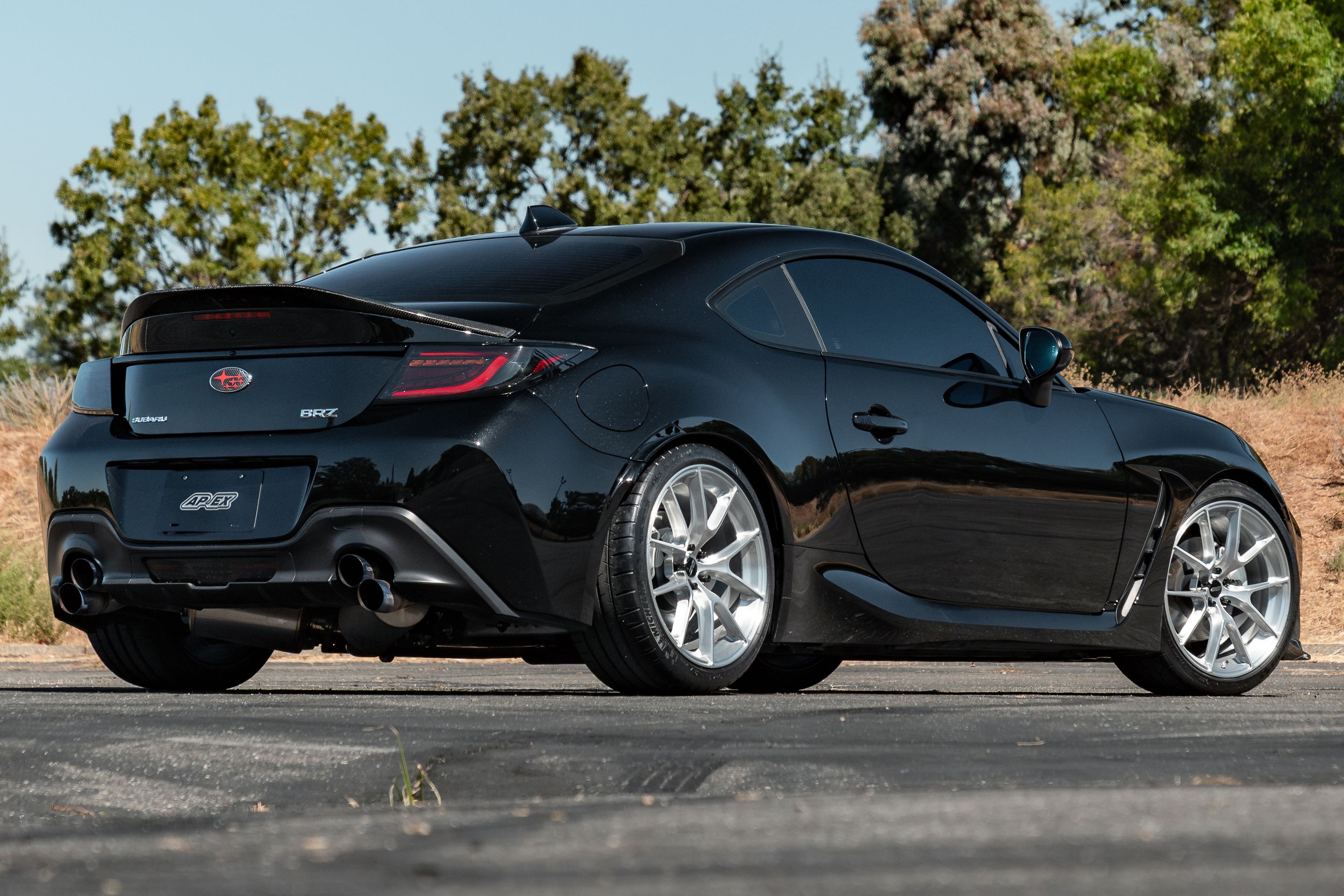Black Subaru ZD8 / Gen 2 BRZ with 18" VS-5RS Apex wheels in Brushed Clear