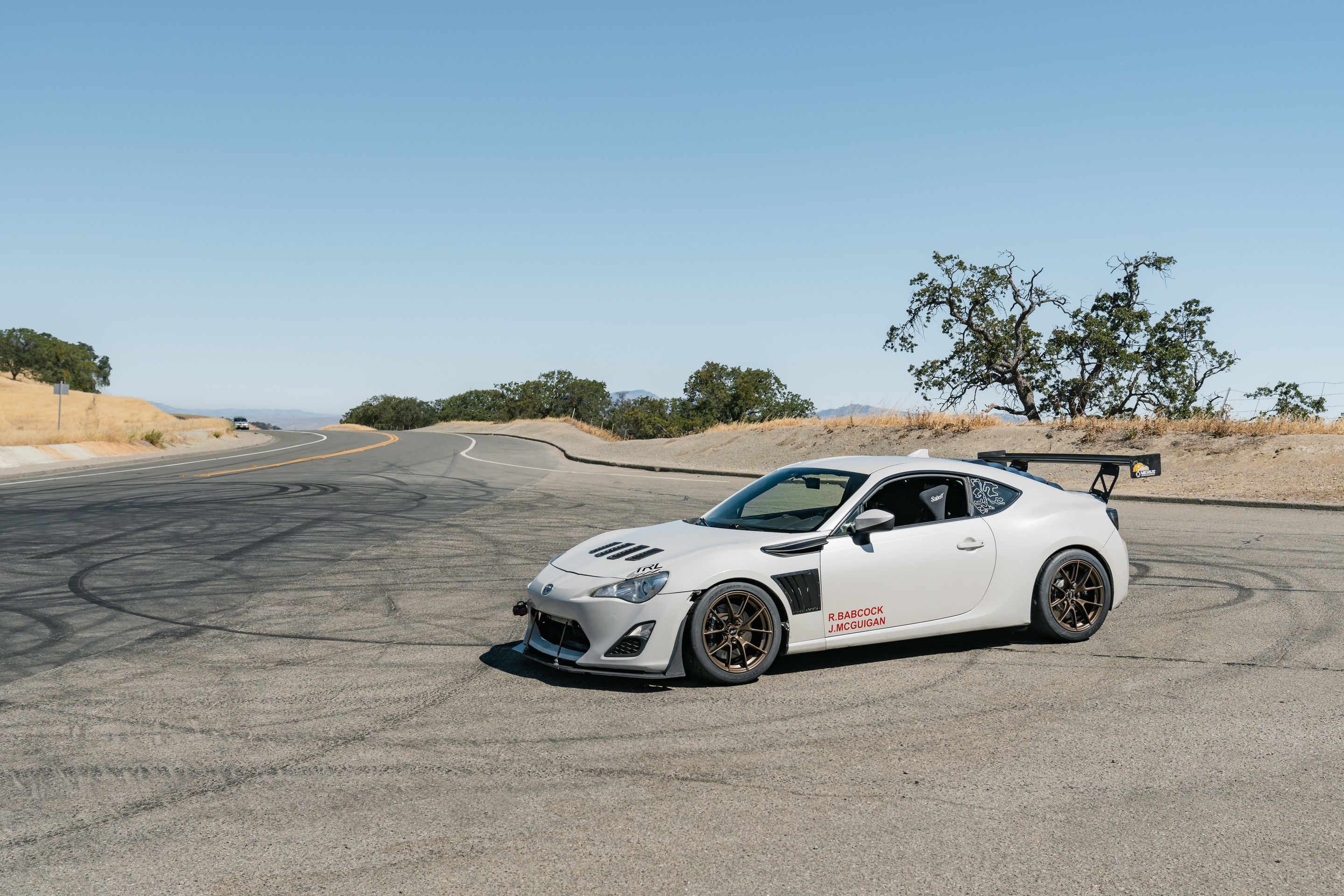 White Scion FR-S with 17" VS-5RS Apex wheels in Satin Bronze