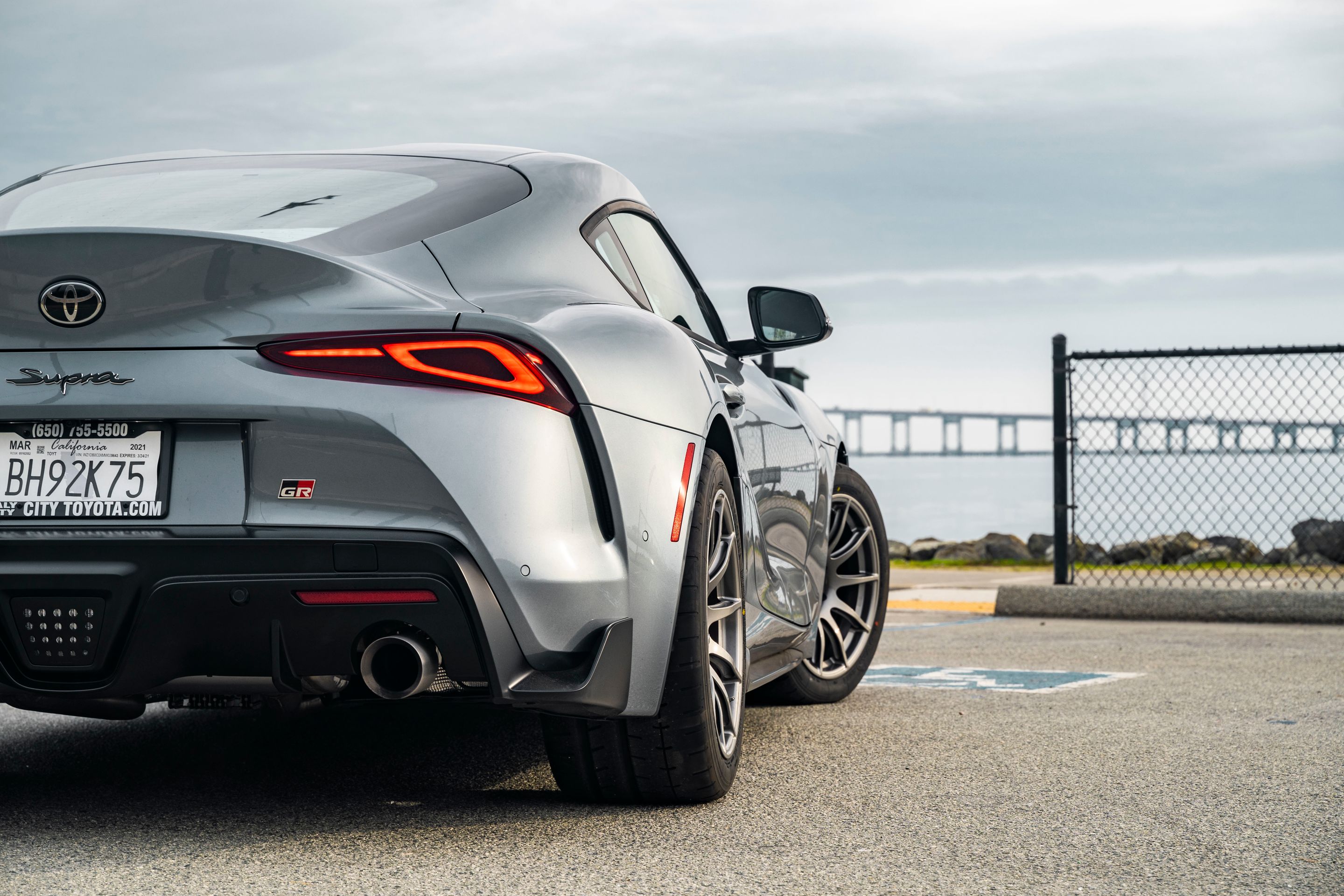 Grey Toyota GR Supra with 18" SM-10 Apex wheels in Anthracite