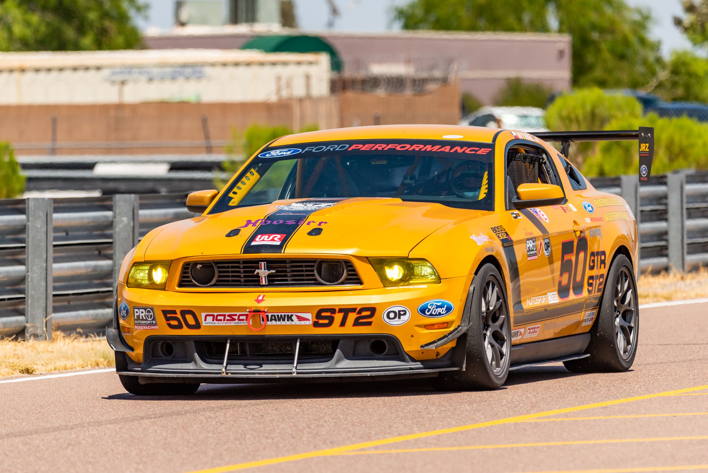 Yellow Ford S197 Mustang GT with 18" EC-7 Apex wheels in Anthracite