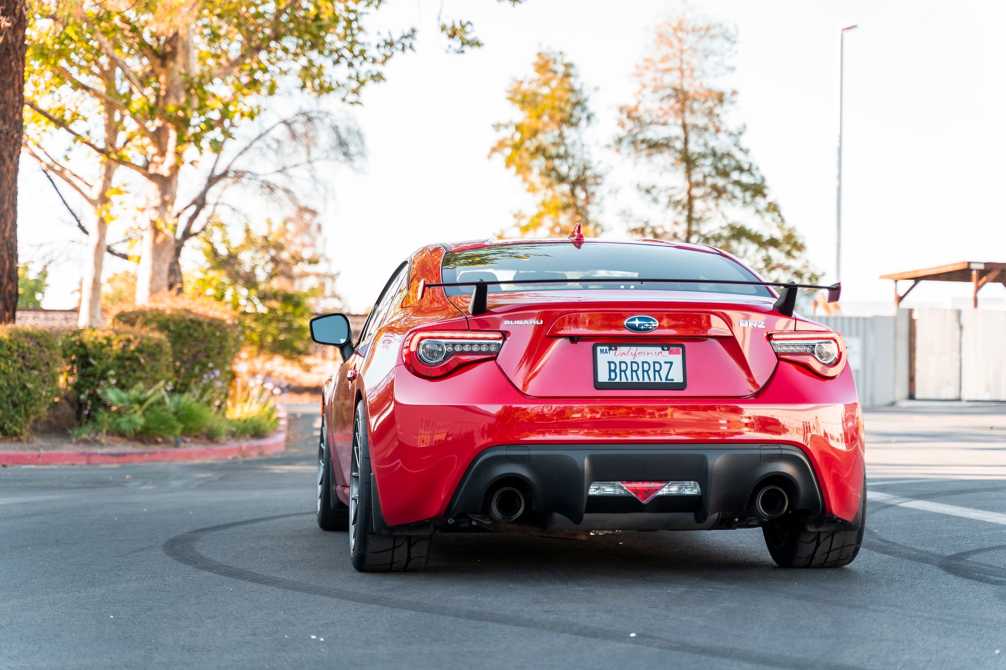 Red Subaru ZC6 / Gen 1 BRZ with 17" EC-7R Apex wheels in Anthracite