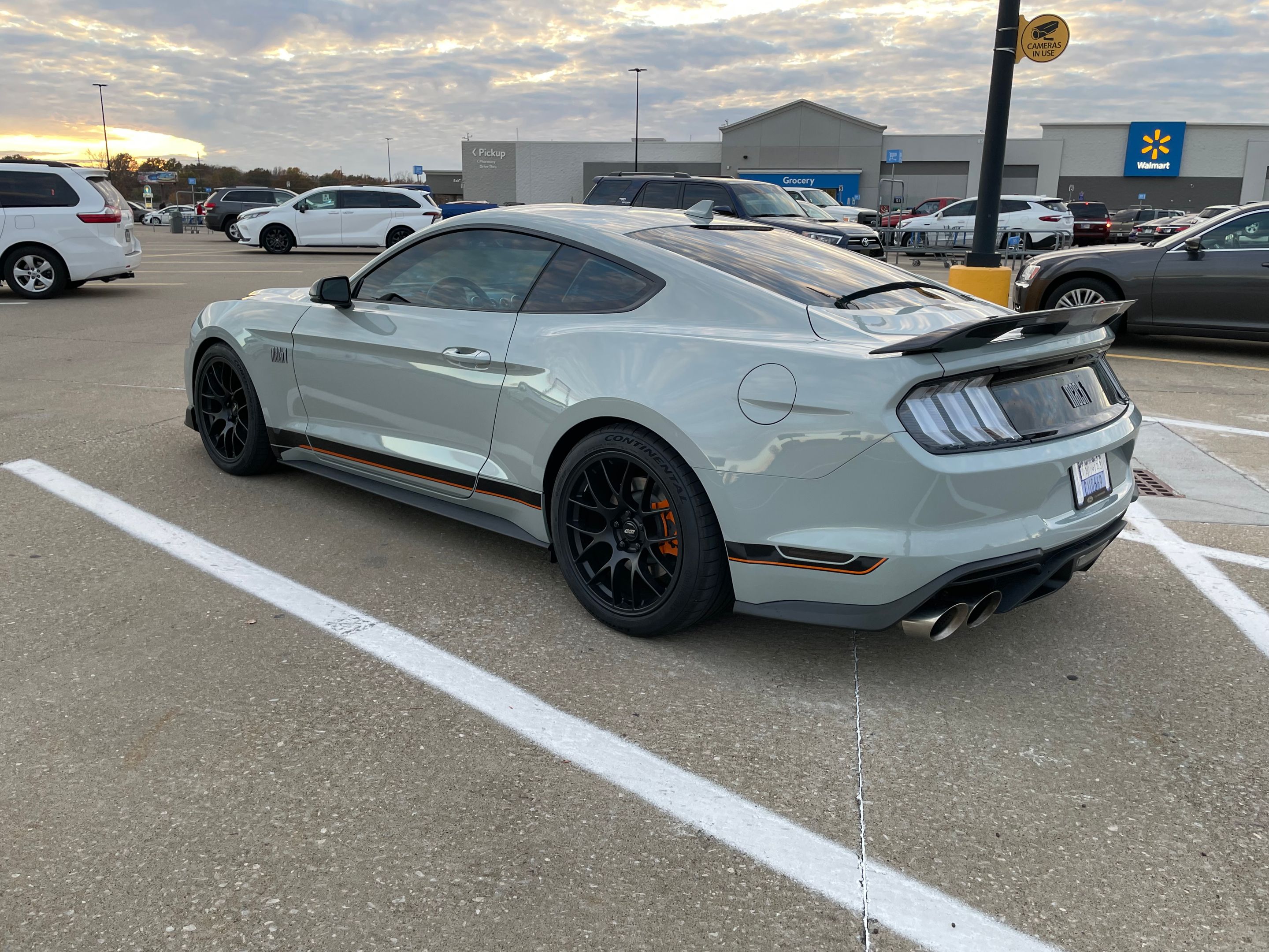 Grey Ford S550 Mustang Mach 1 with 19" EC-7 Apex wheels in Satin Black