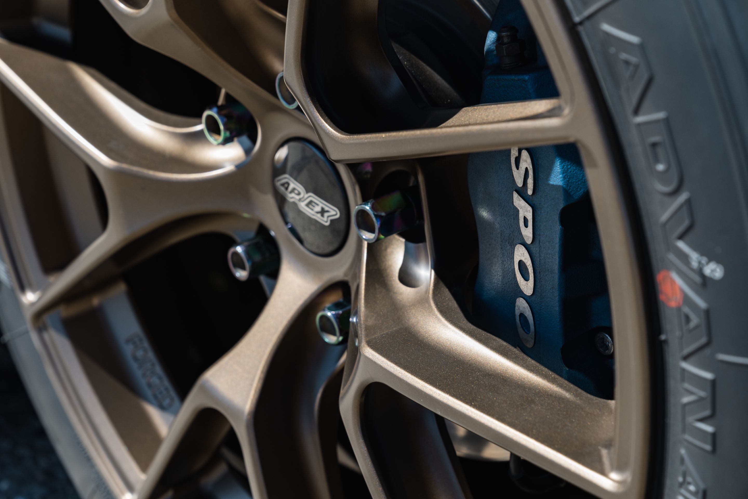 Silver Honda S2000 with 17" VS-5RS Apex wheels in Satin Bronze