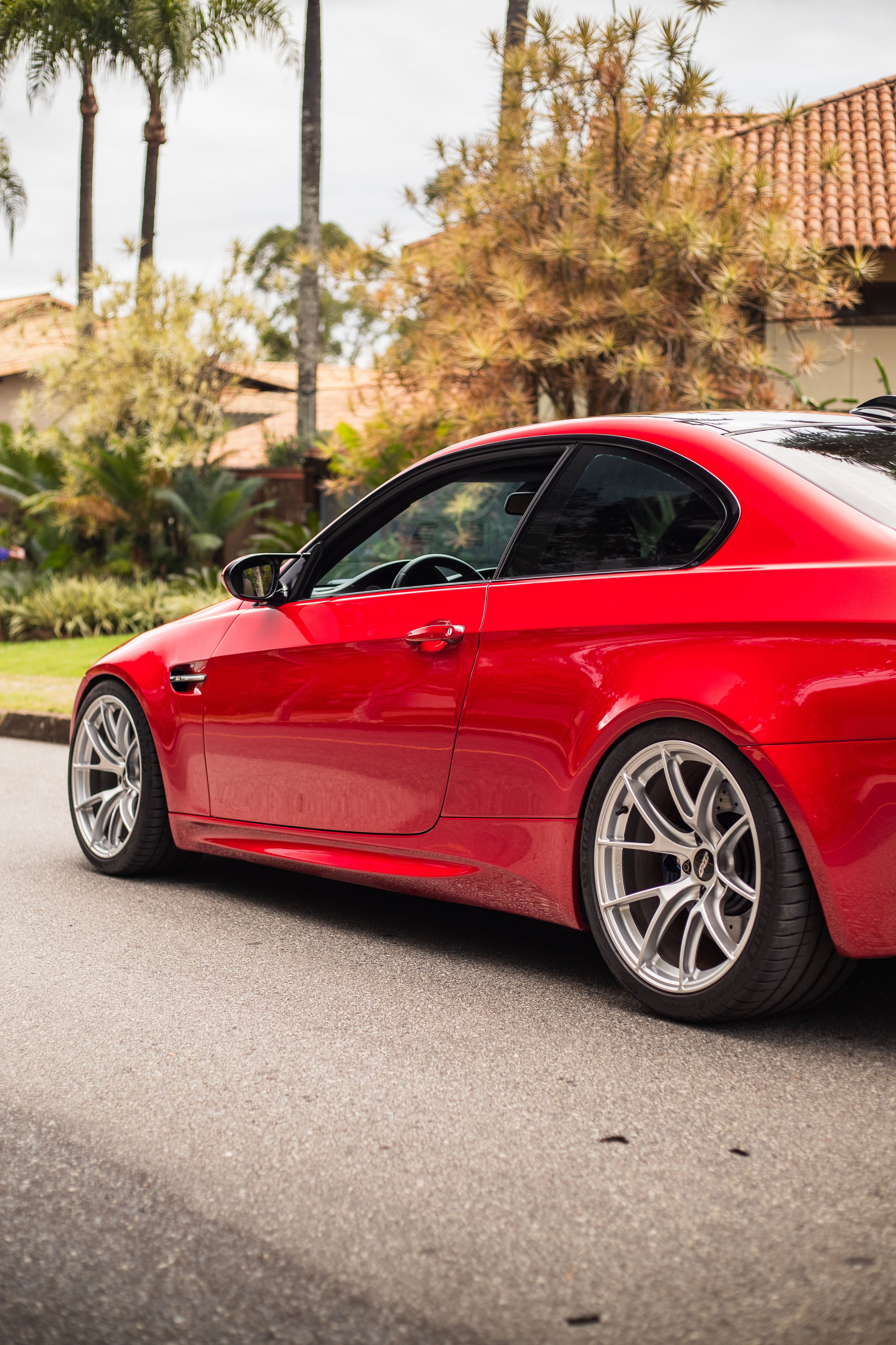 Red BMW E92 Coupe M3 with 19" VS-5RS Apex wheels in Custom Finish