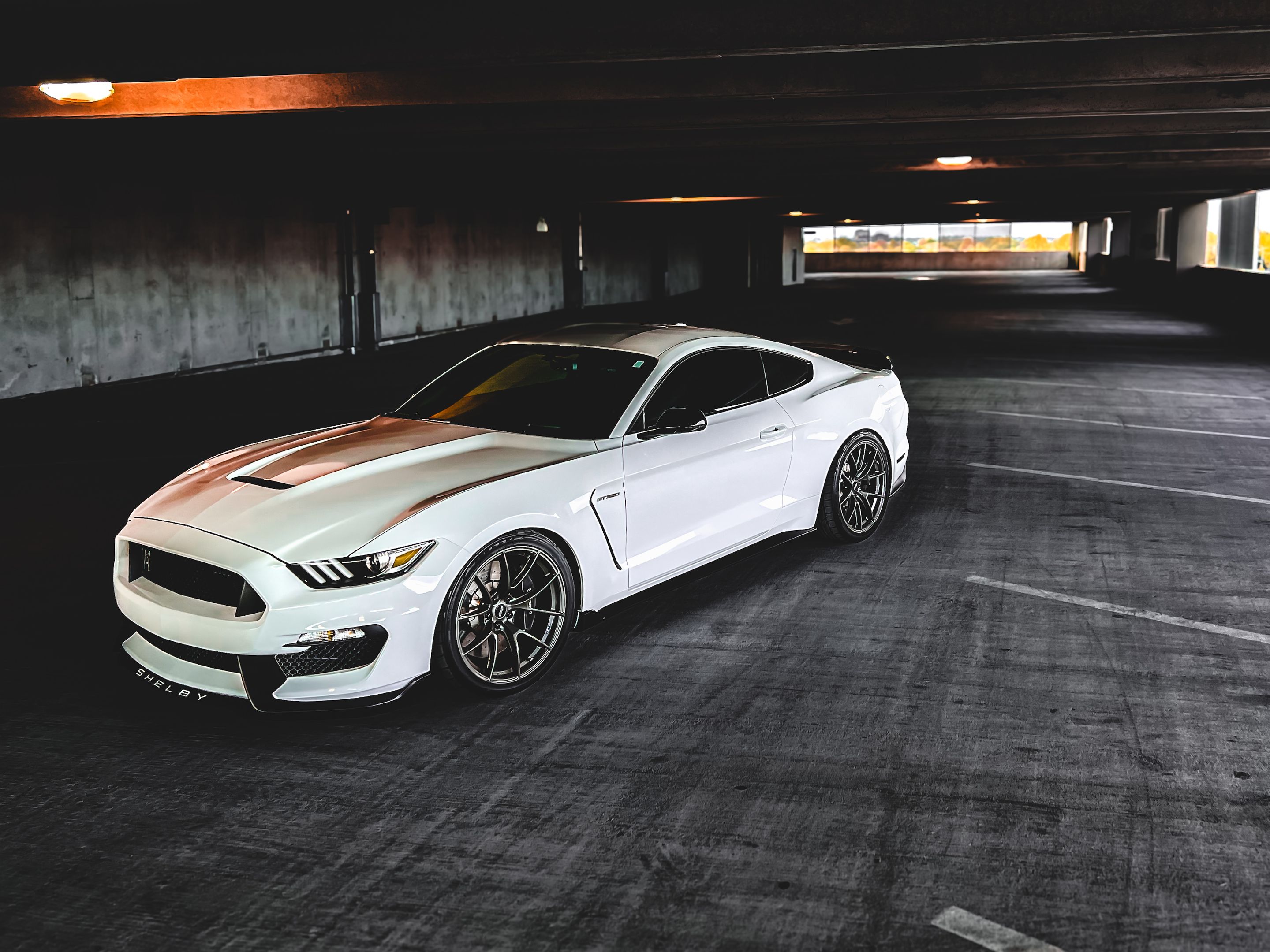 White Ford S550 Mustang GT350 with 20" VS-5RS Apex wheels in Anthracite