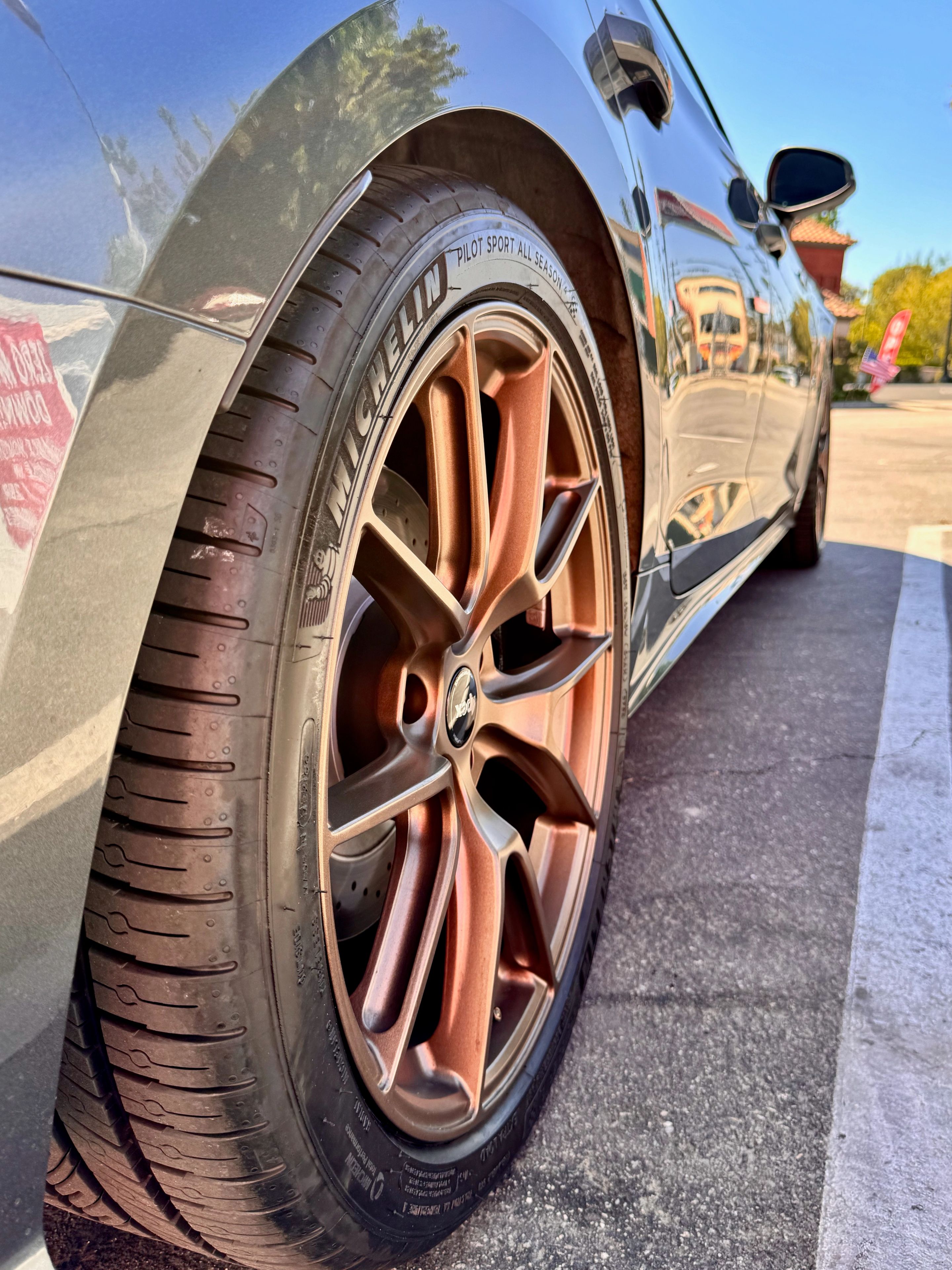 Grey Audi B9 S5 with 19" VS-5 Apex wheels in Satin Bronze