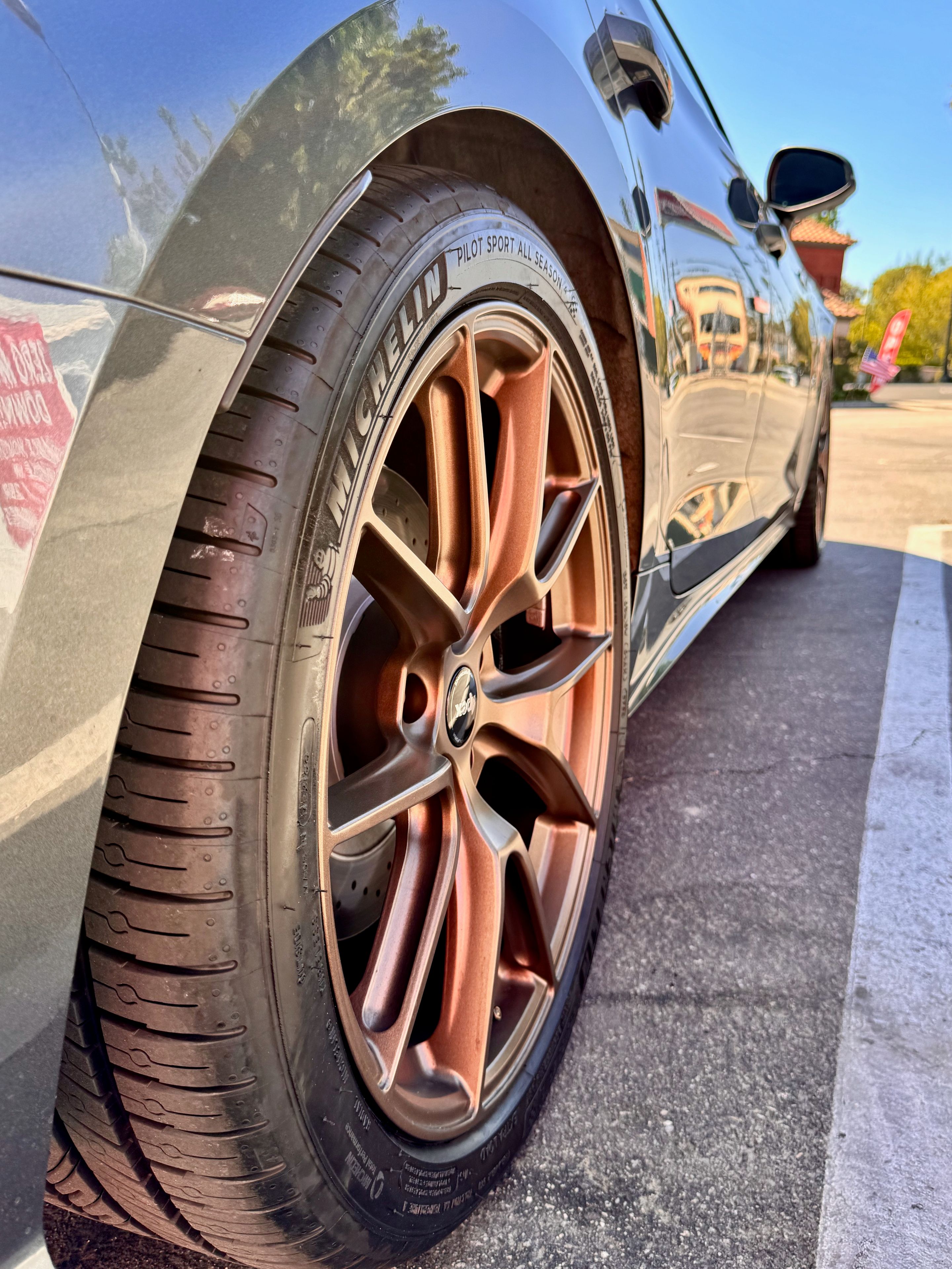 Grey Audi B9 S5 with 19" VS-5 Apex wheels in Satin Bronze