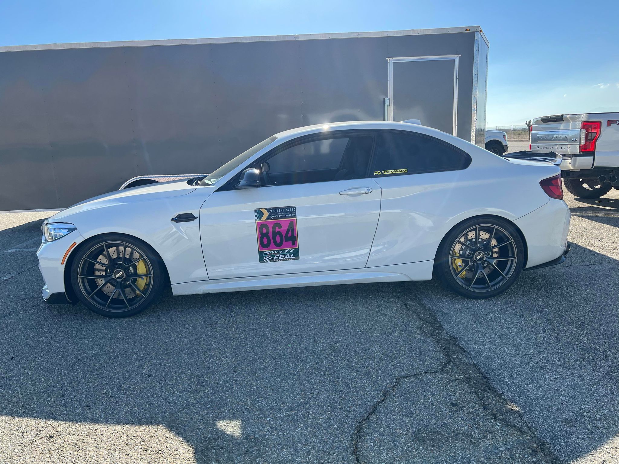 White BMW F87 M2 with 19" VS-5RS Apex wheels in Anthracite