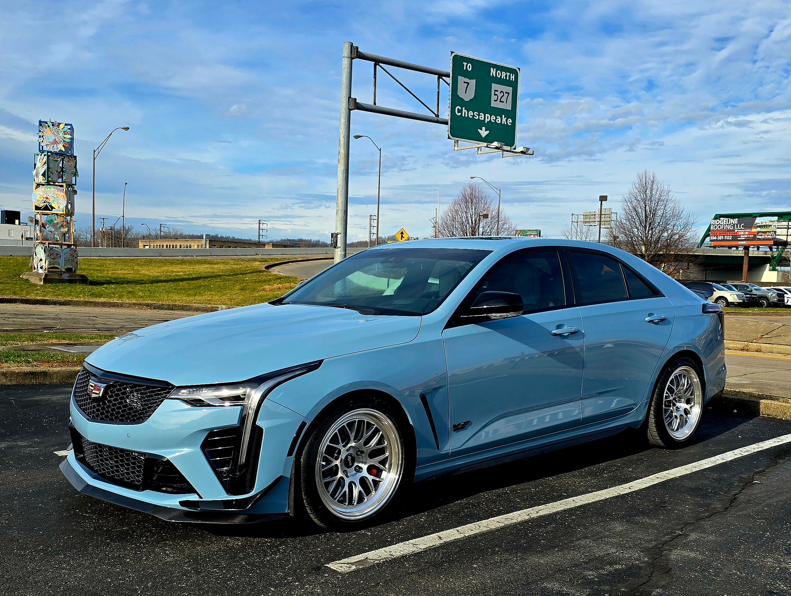 Blue Cadillac CT4-V Blackwing - ML-10RT in Brushed Clear