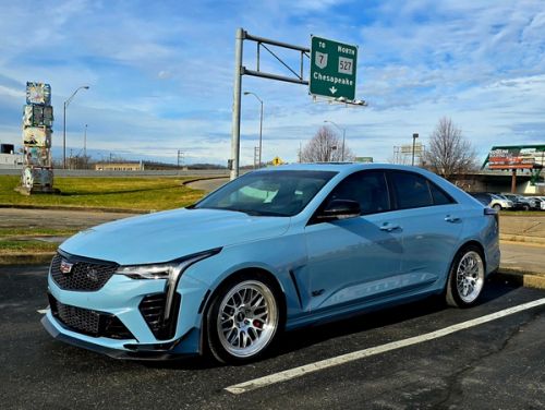 Blue Cadillac CT4-V Blackwing - ML-10RT in Brushed Clear