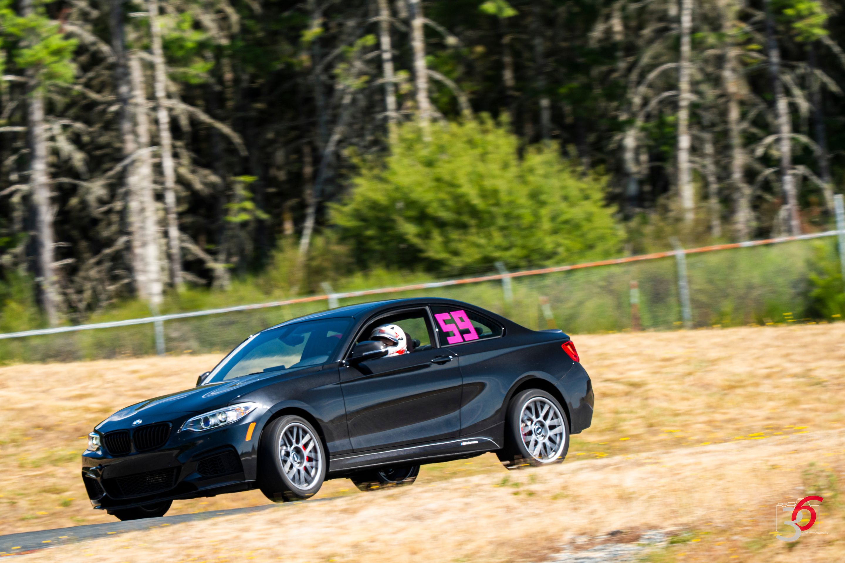 Black BMW F22 Coupe 2 Series with 18" ARC-8 Apex wheels in Race Silver
