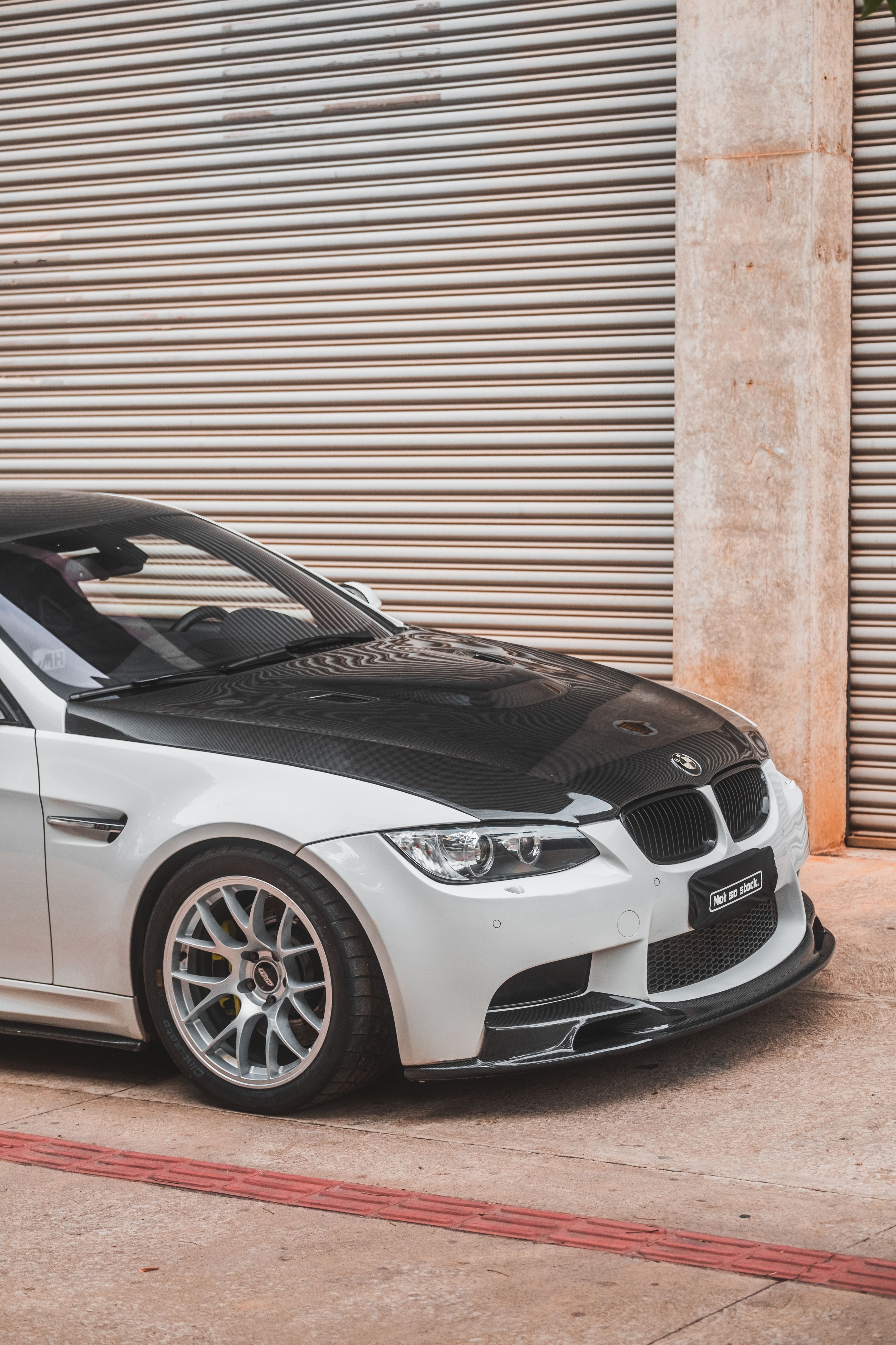 White BMW E92 Coupe M3 with 18" EC-7 Apex wheels in Race Silver