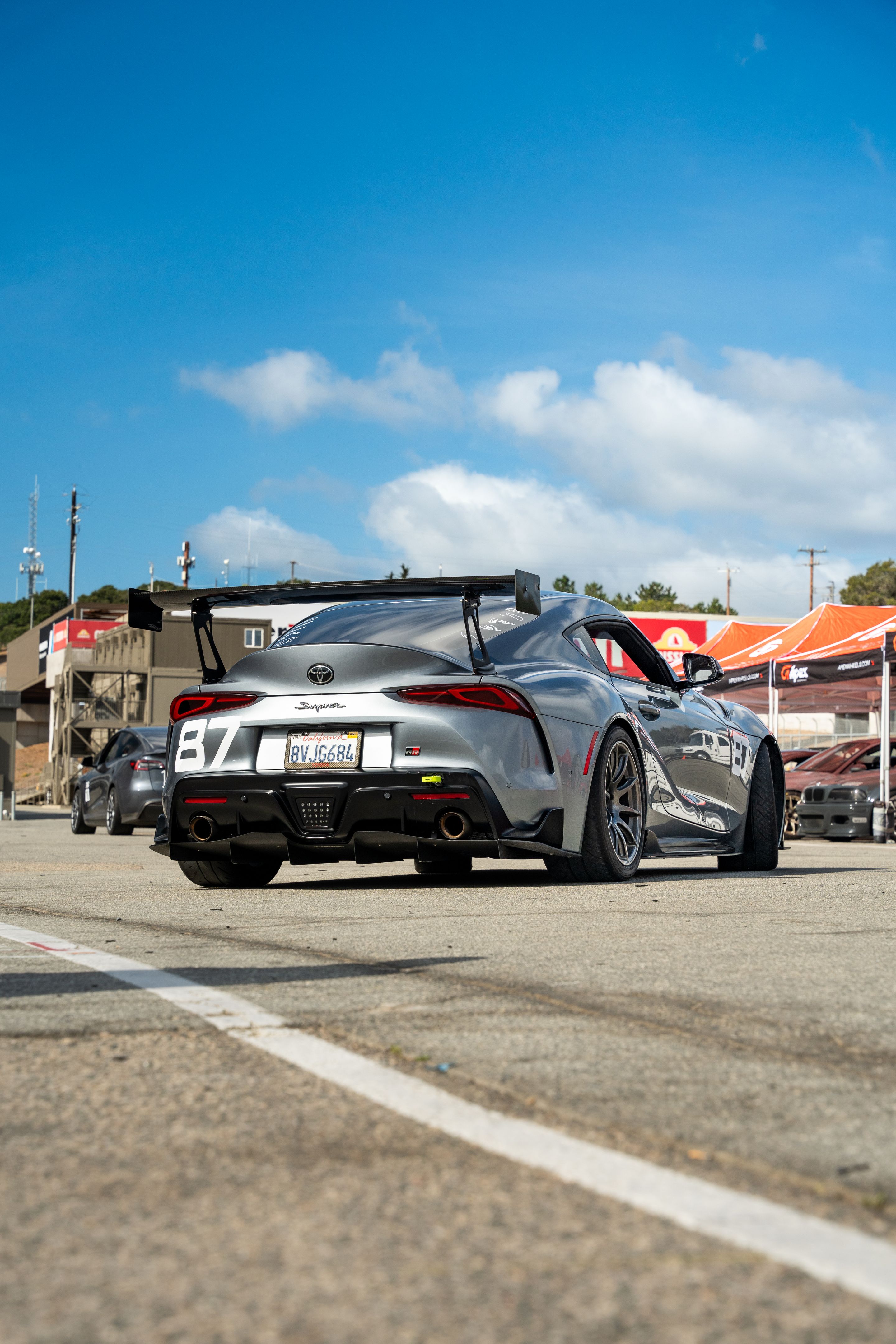 Silver Toyota GR Supra with 18" SM-10 Apex wheels in Anthracite