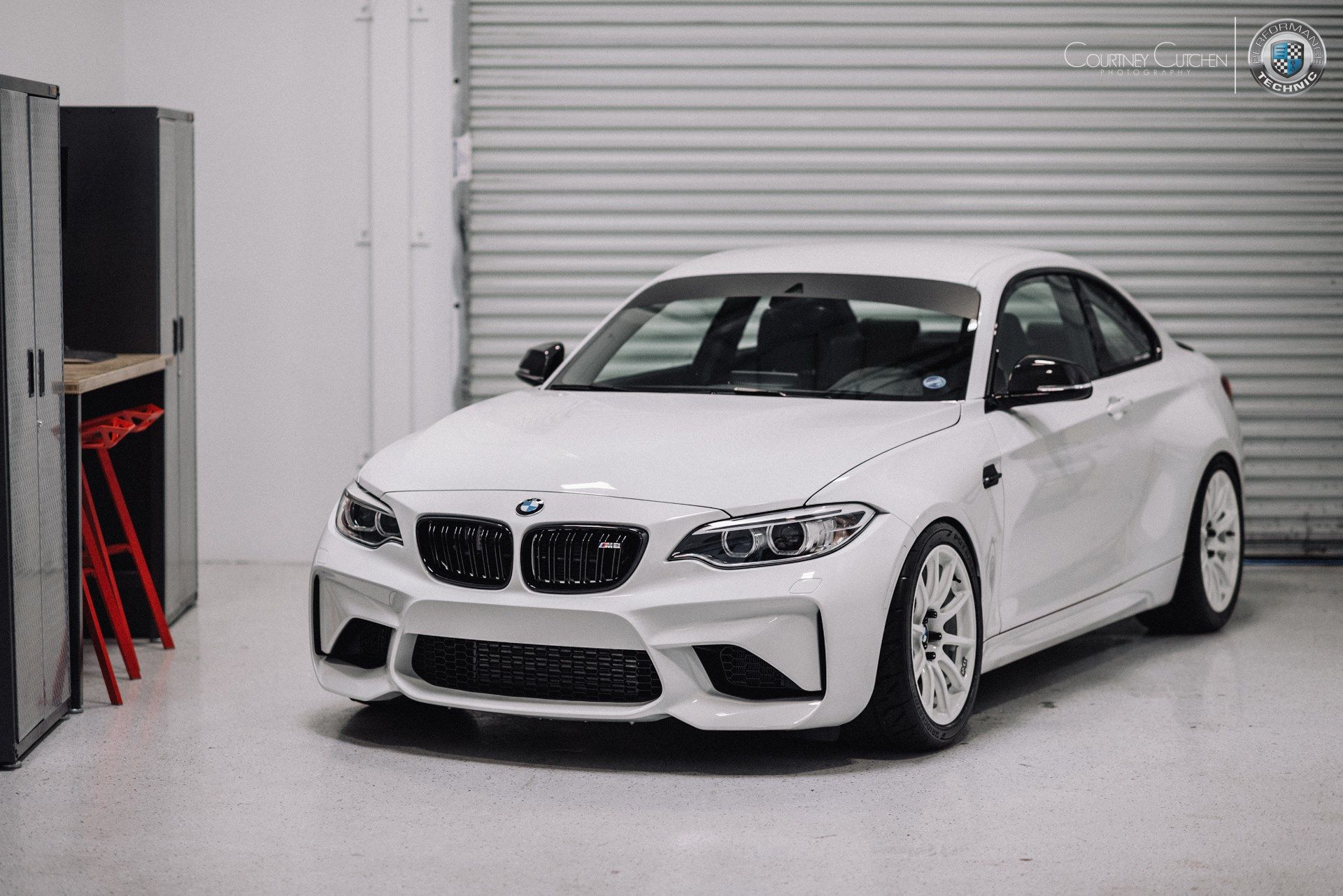 White BMW F87 M2 with 18" SM-10 Apex wheels in Custom Finish