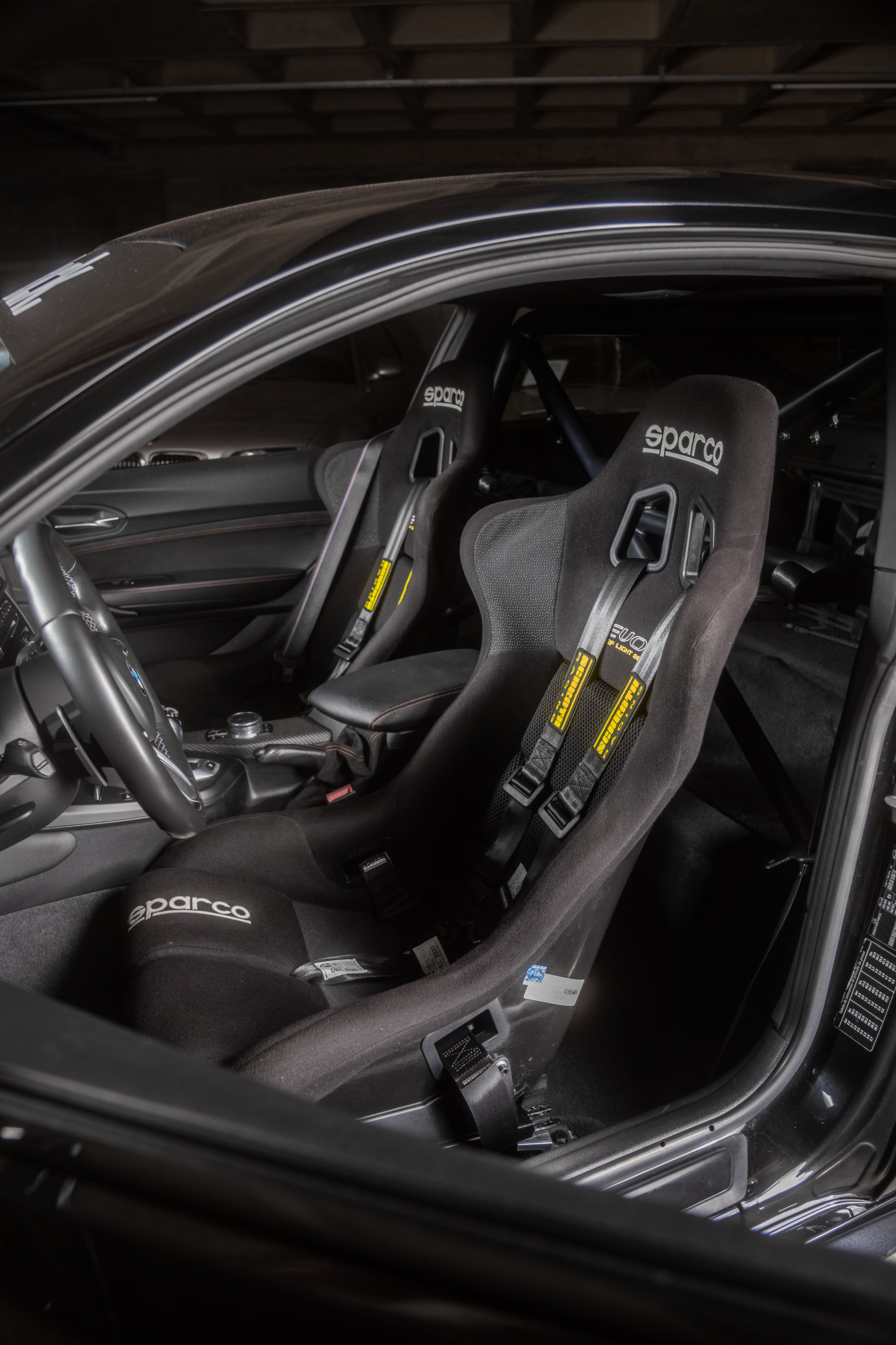 Black BMW F87 M2 with 18" SM-10RS Apex wheels in Brushed Clear