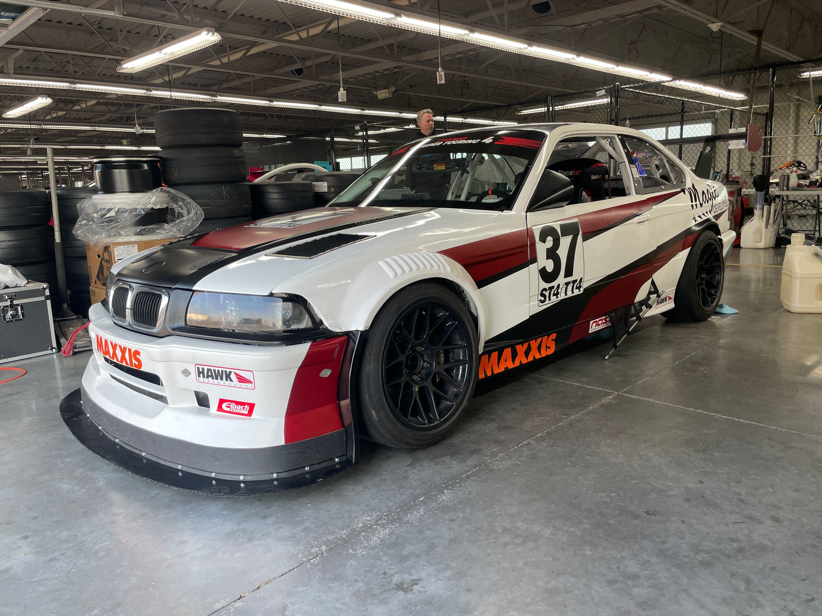 Multicolor BMW E36 3 Series with 17" ARC-8 Apex wheels in Satin Black