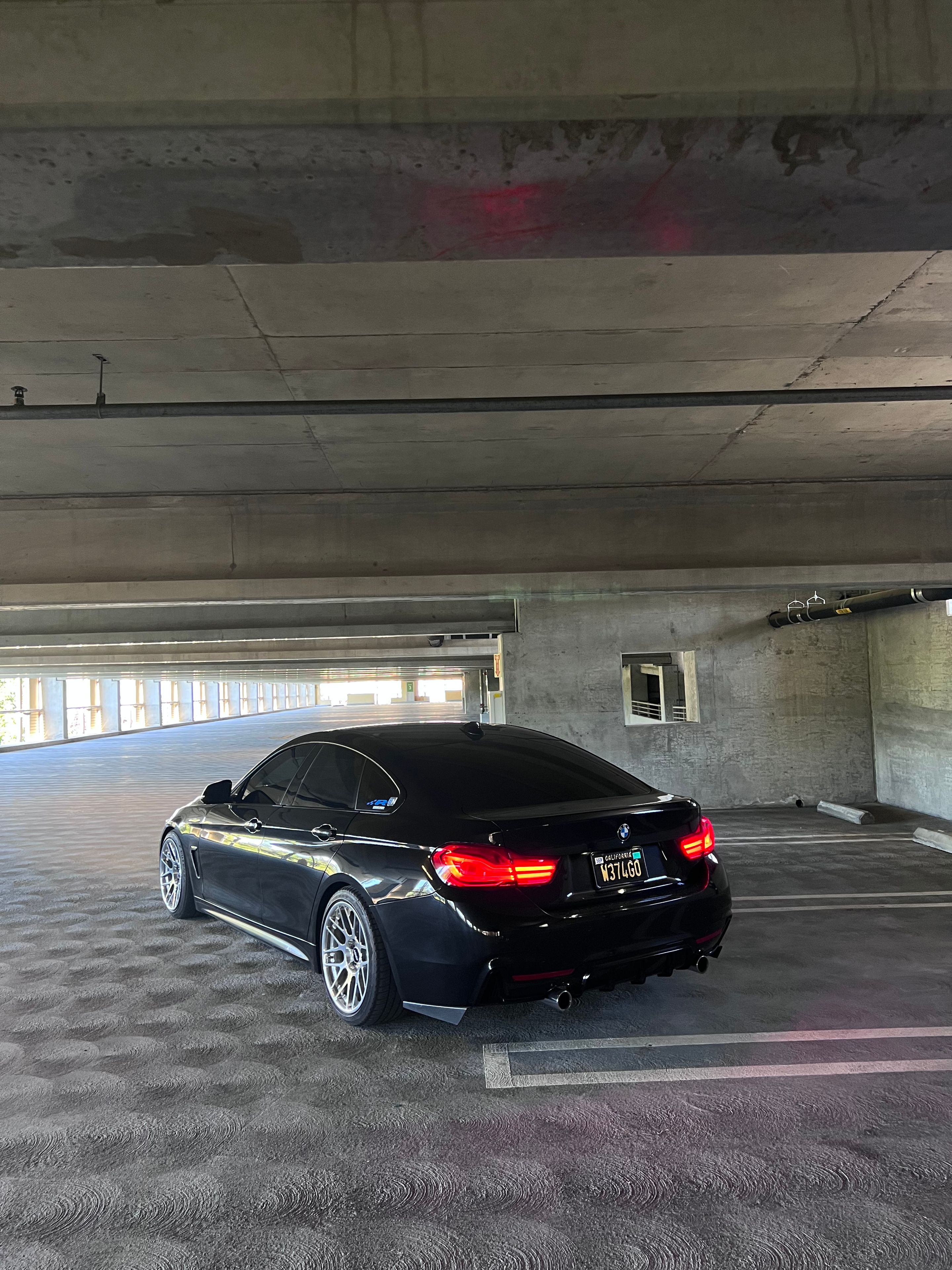 Black BMW F36 Gran Coupe 4 Series with 18" ARC-8R Apex wheels in Polished