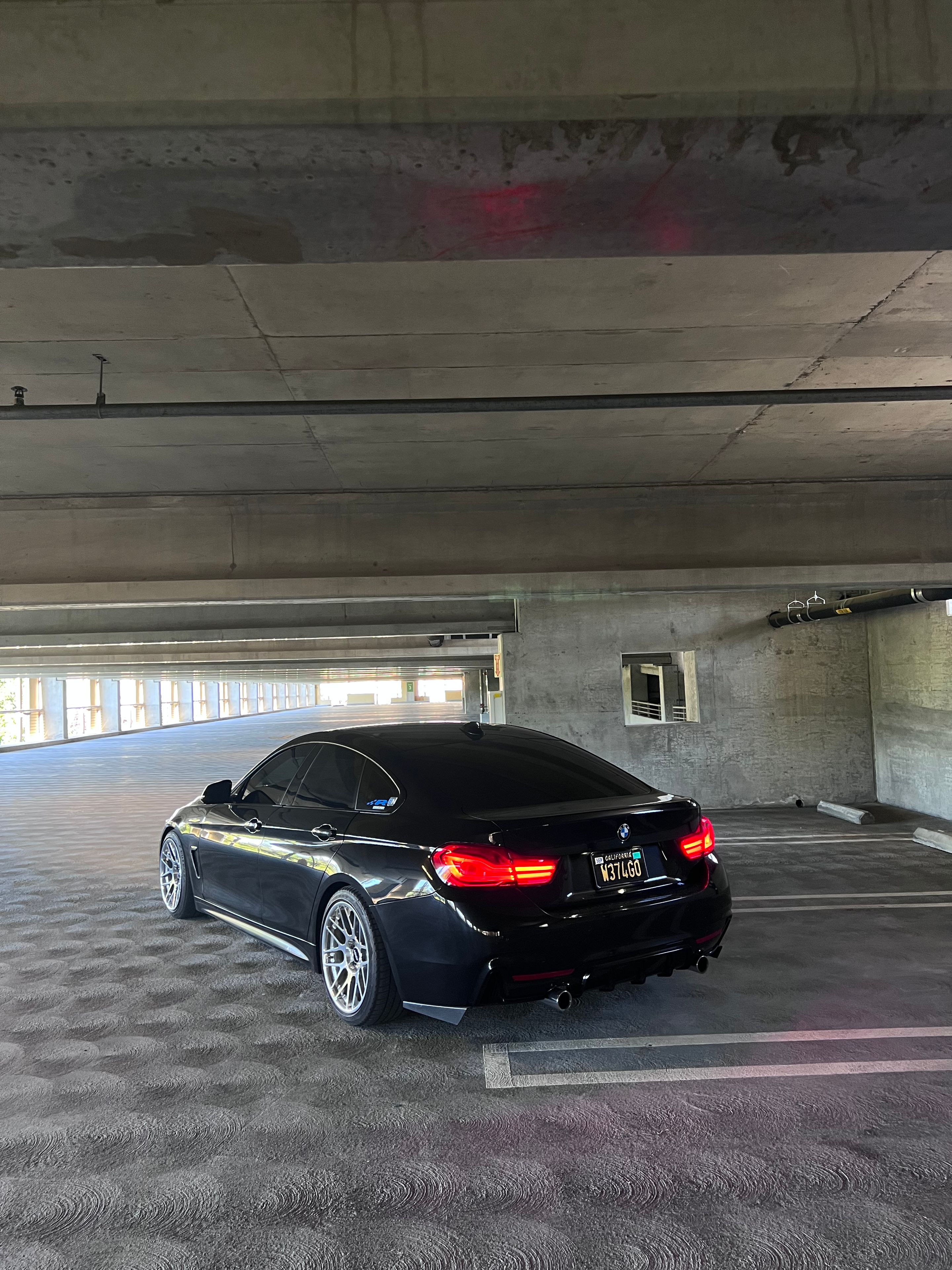 Black BMW F36 Gran Coupe 4 Series with 18" ARC-8R Apex wheels in Polished