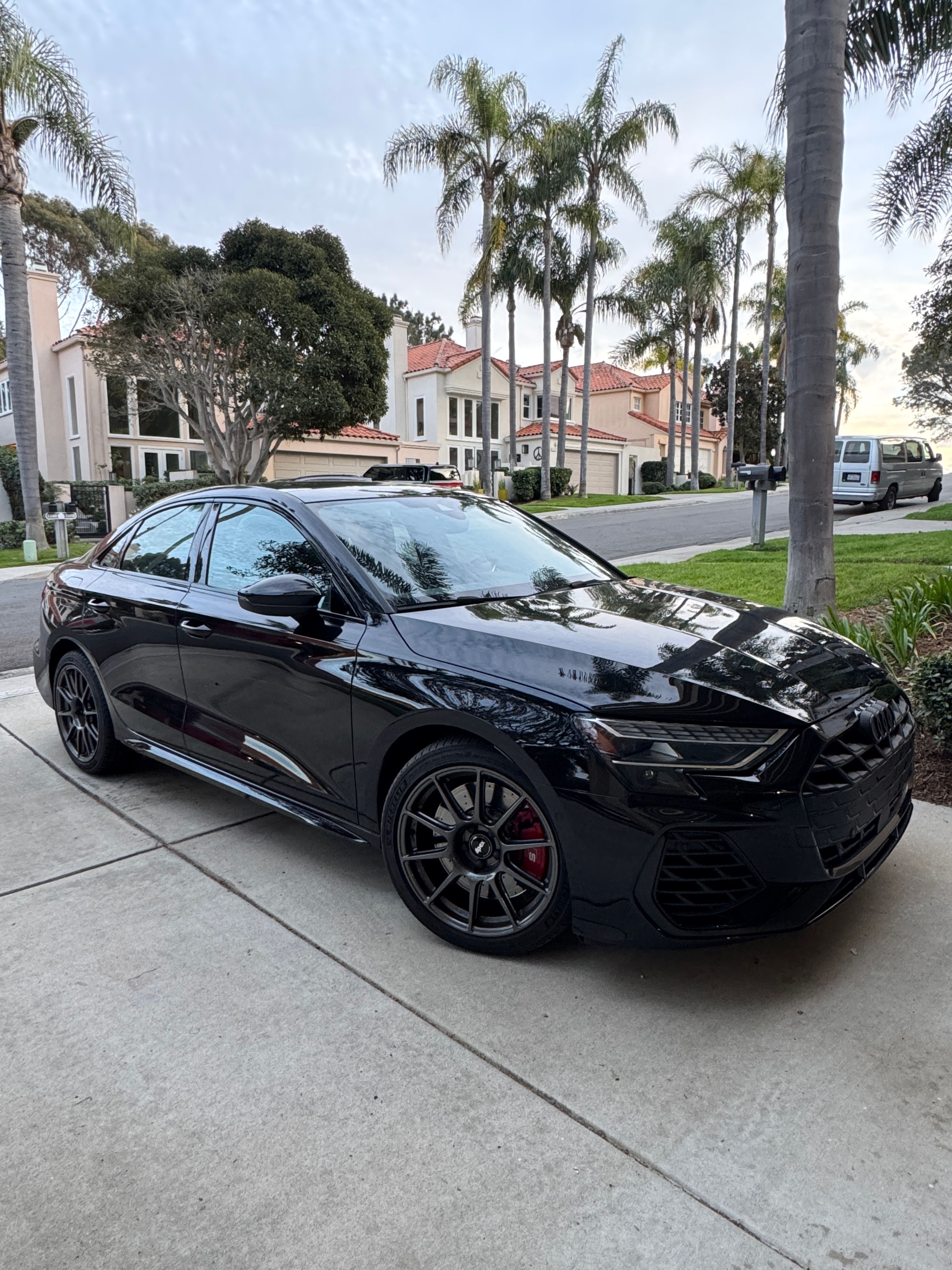 Black Audi 8Y S3 with 18" SM-10 Apex wheels in Anthracite