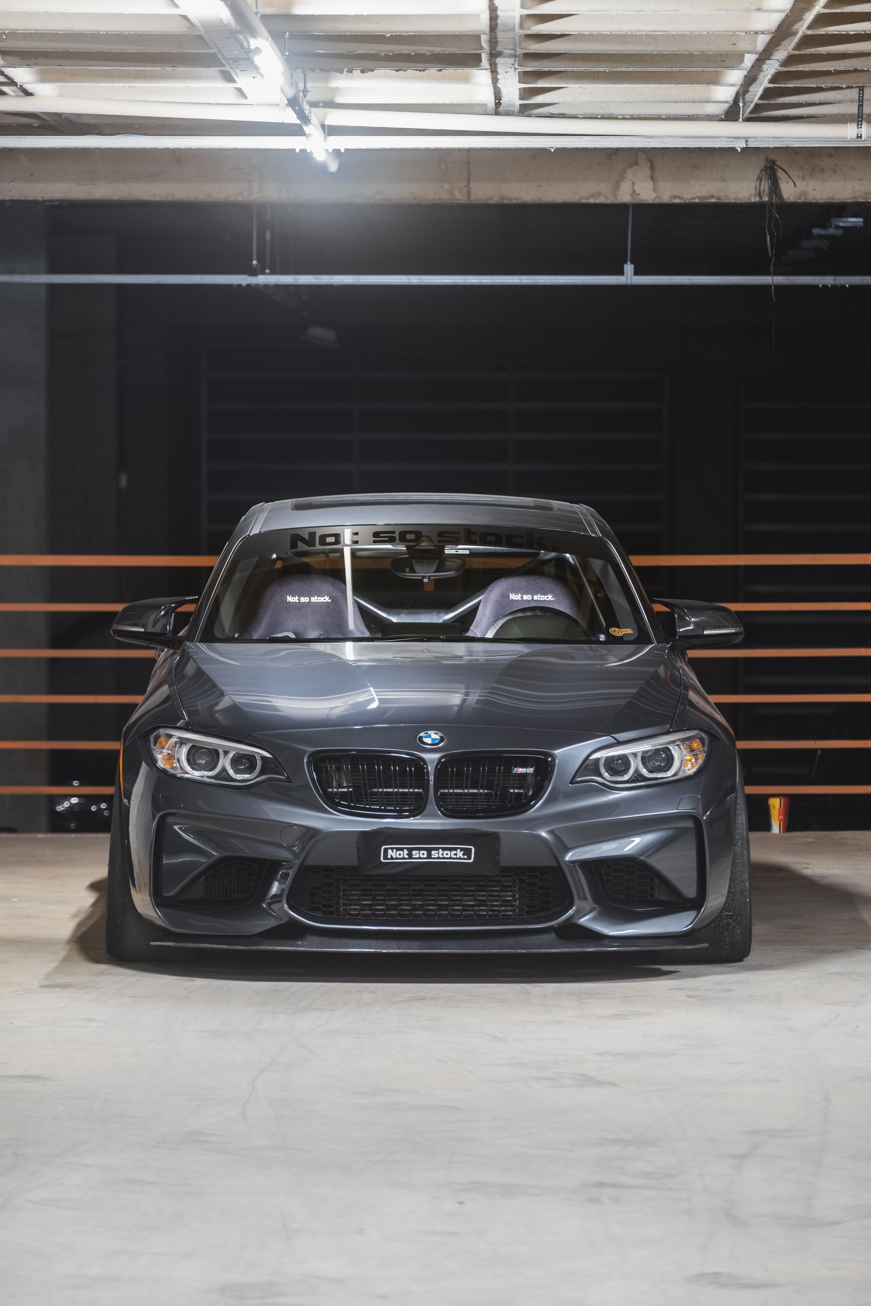 Black BMW F87 M2 with 18" EC-7 Apex wheels in Satin Black
